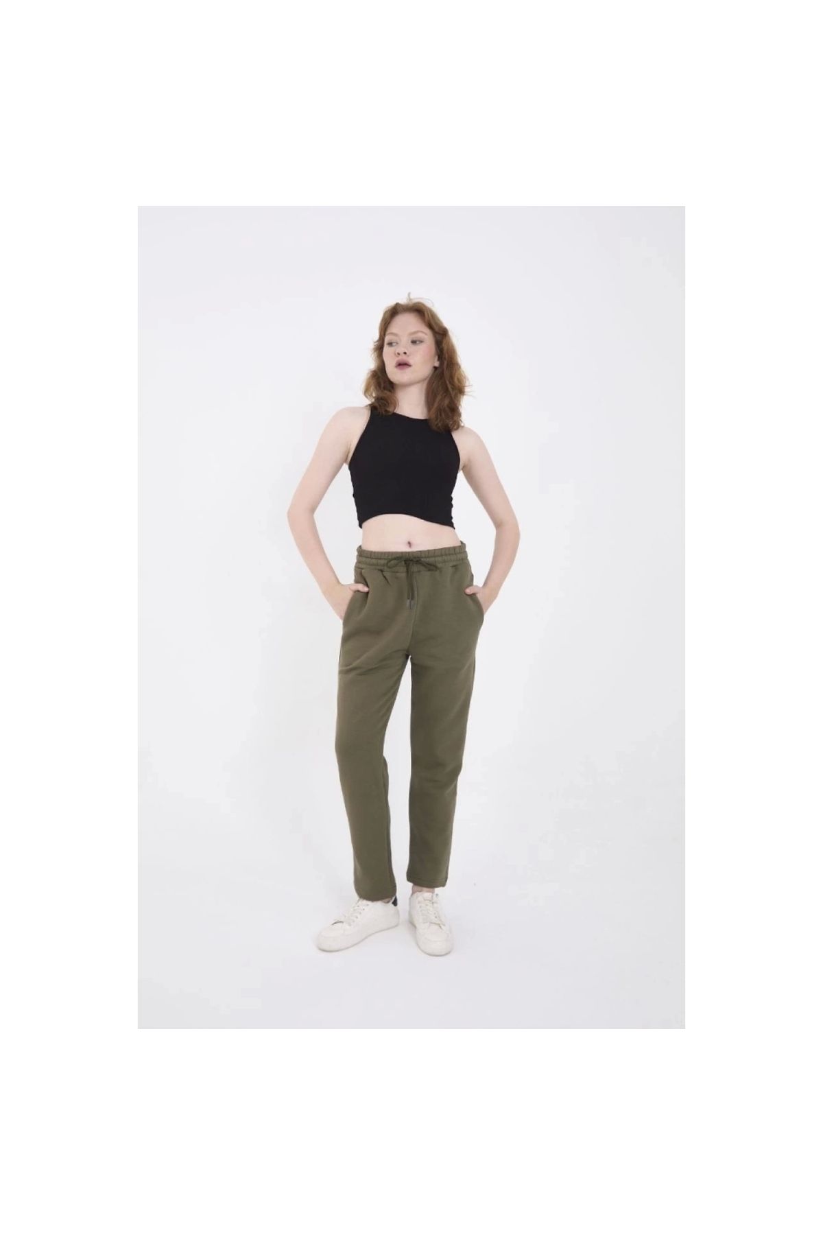 Narnuga Unisex Üç İplik Basic Eşofman Pantolon Hakİ