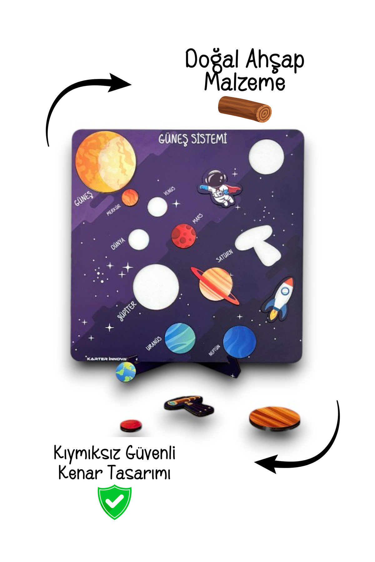 Karter İnovasyon Gezegenleri Öğreniyorum 3lü Set ,Uzay Meraklıları İçin 3 lü Set,Ahşap 3lü Puzzle Seti fotoğrafı 7 (önizleme)