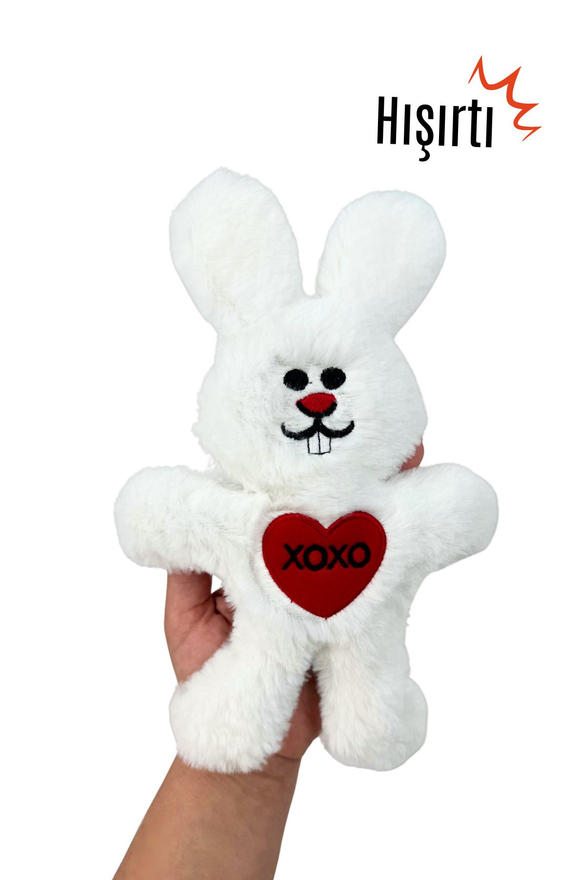 Havhav-Plush Rabbit Dog Toy with Rustle Sound White Colorful Sounding Dog Toy 1