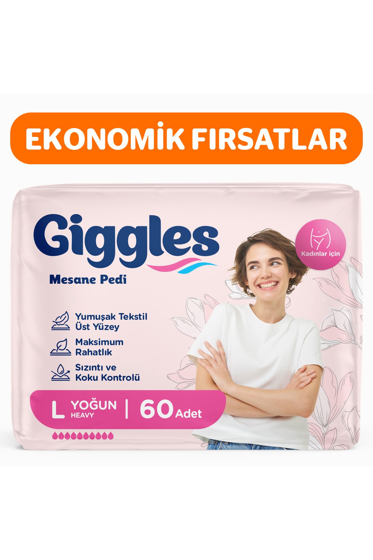 giggles Kadın Mesane Pedi Large(Yoğun) 60 Adet