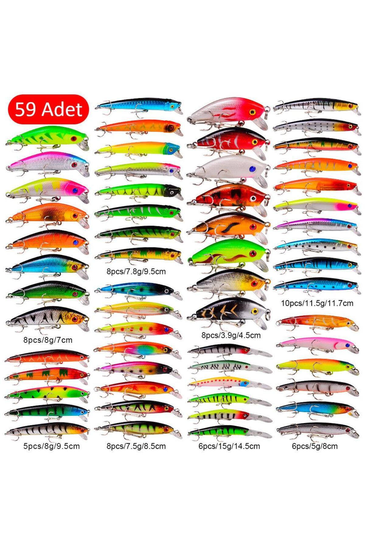 valkyrie 59 Adet Karışık Minnow Crankbait Swimbait Rapala Yapay