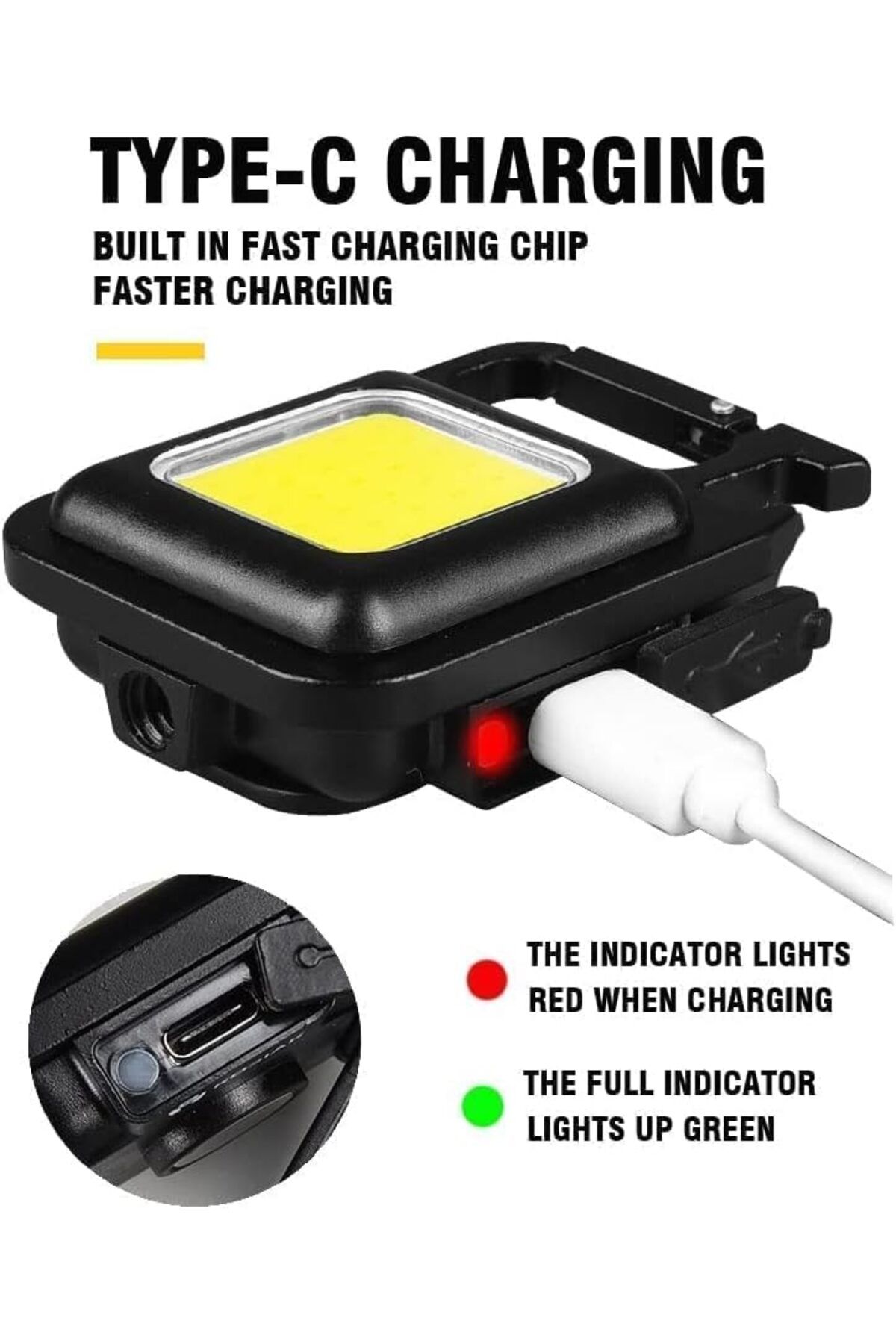 AWH-COB Small Flashlights, 800 Lumens, Waterproof, Rechargeable, 4 Modes, Keychain, Magnet Base 3