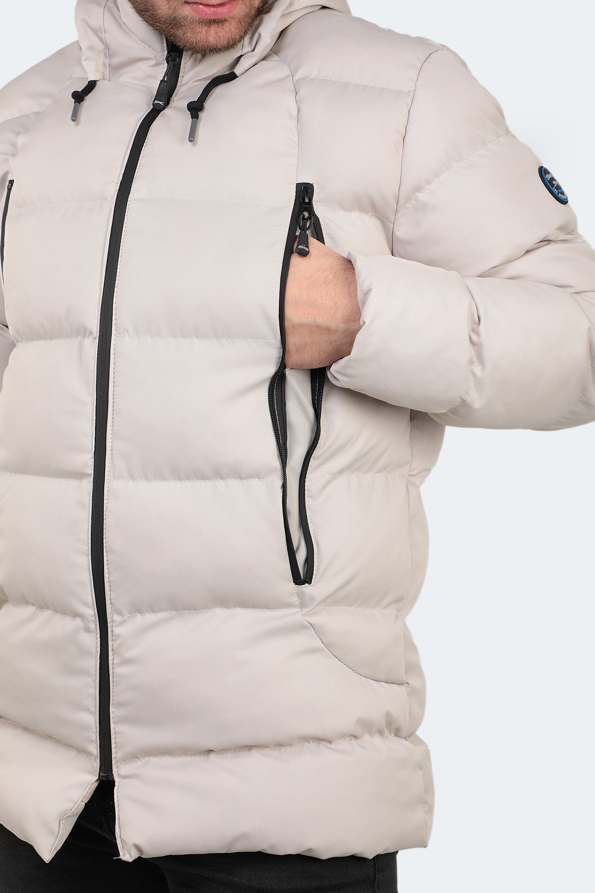 کاپشن نود مردانه کت هیث و بژ اورجینال Slazenger