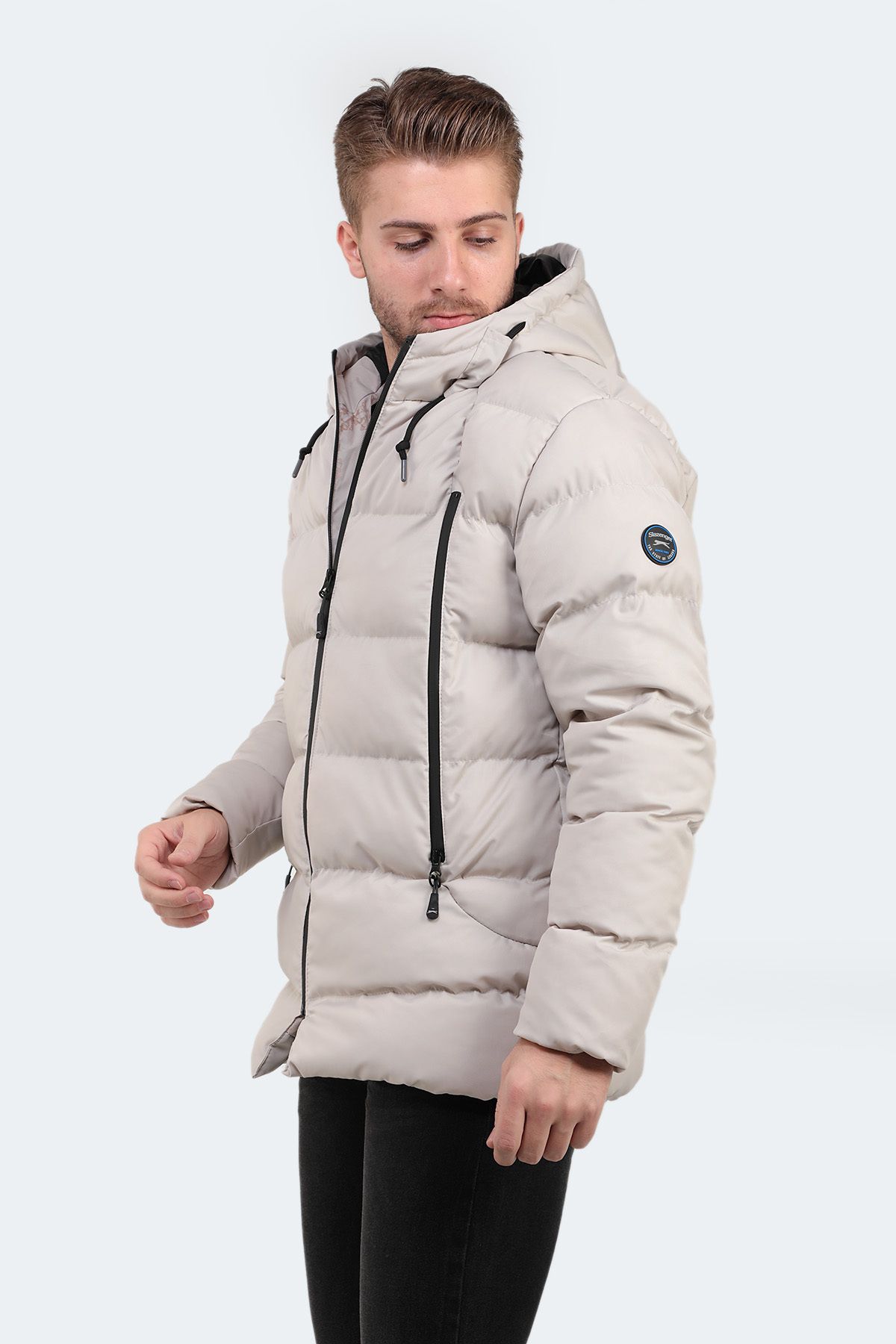 کاپشن نود مردانه کت هیث و بژ اورجینال Slazenger