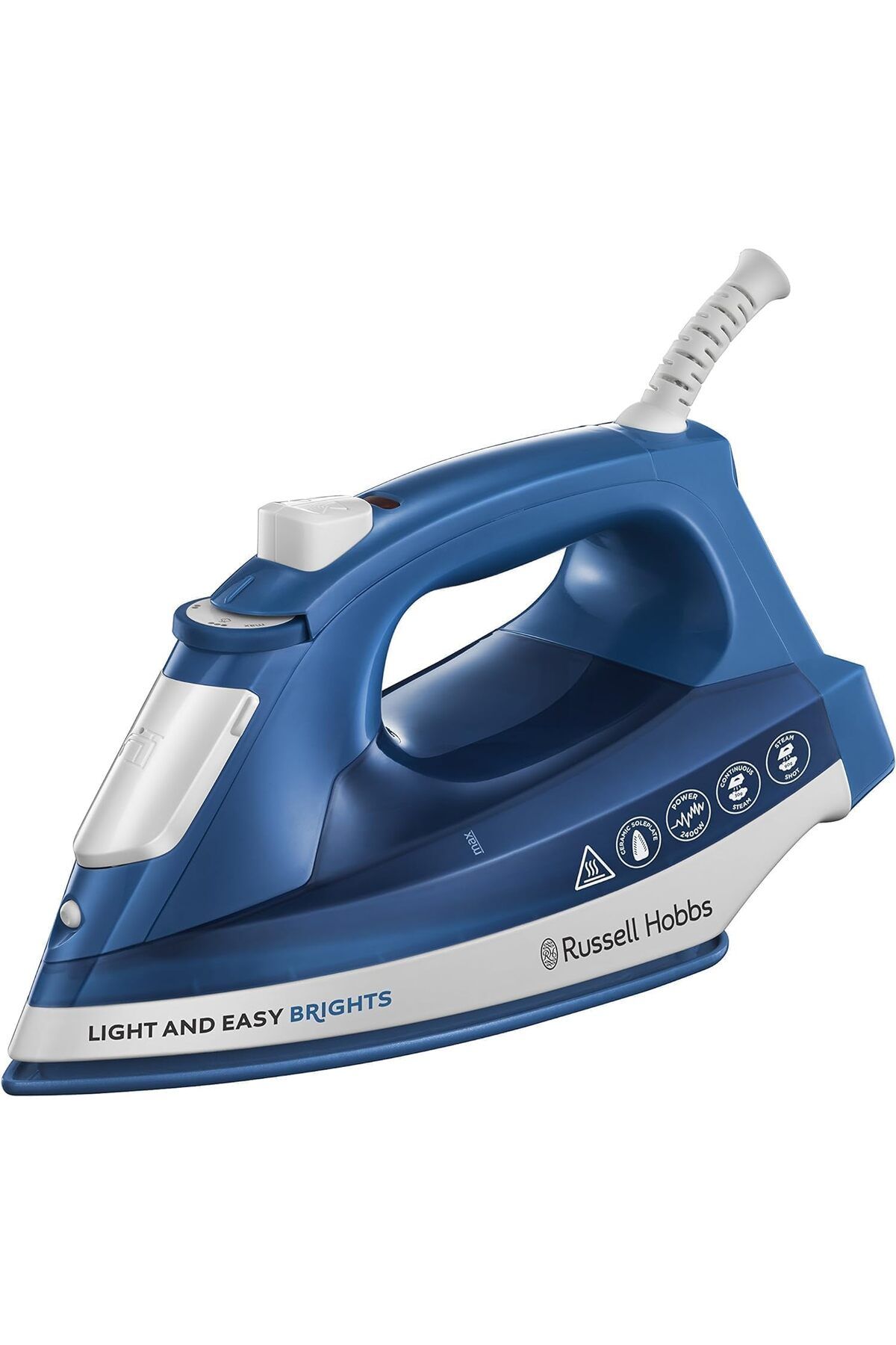 RUSSELL HOBBS-2400W Steam Iron, Non-Stick Ceramic Soleplate,Auto-off,Continuous Steam,Blue 26483GCC 1