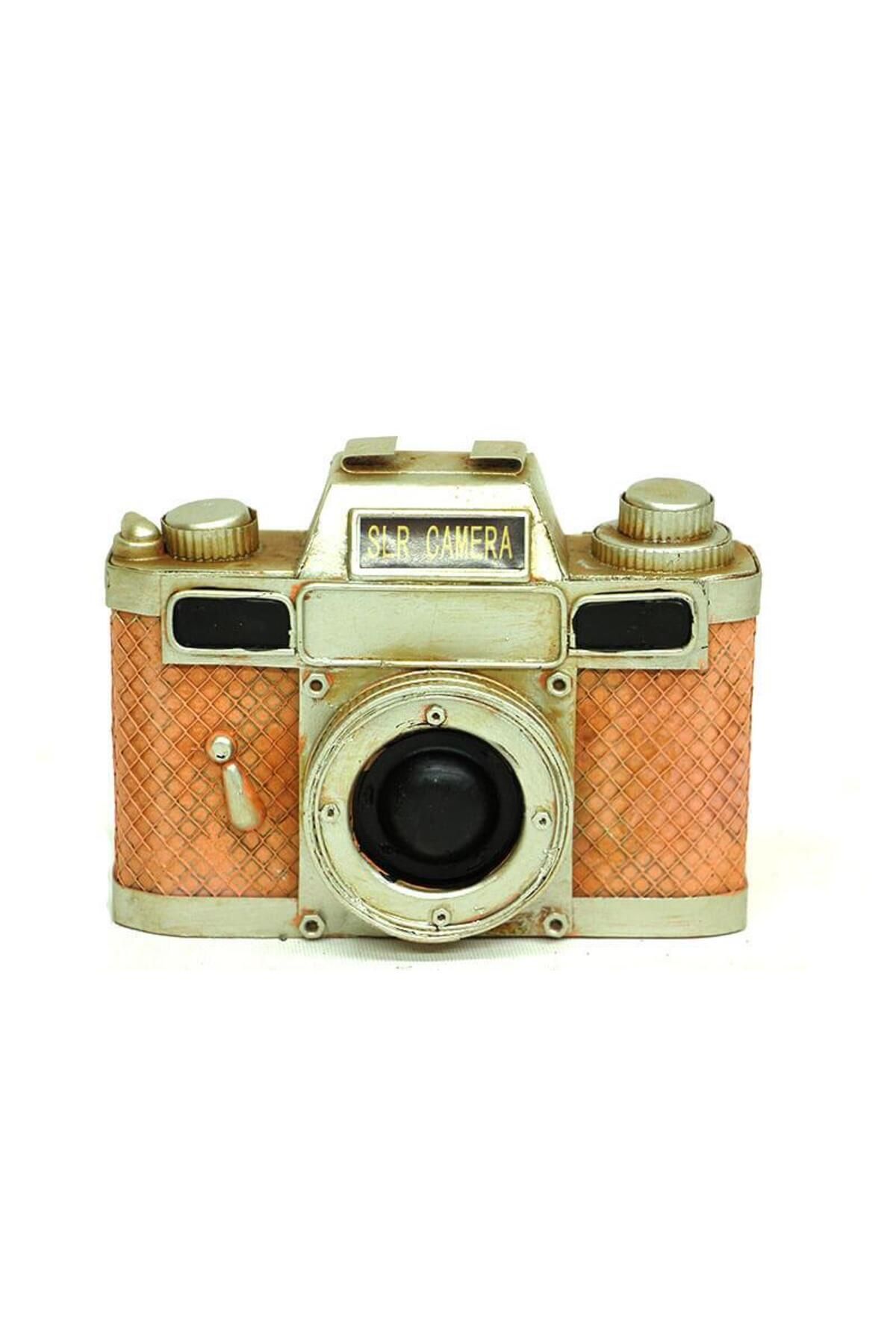 LiderGlobal Dekoratif Metal Fotoğraf Makinesi Biblo Ev Ofis Hediyelik