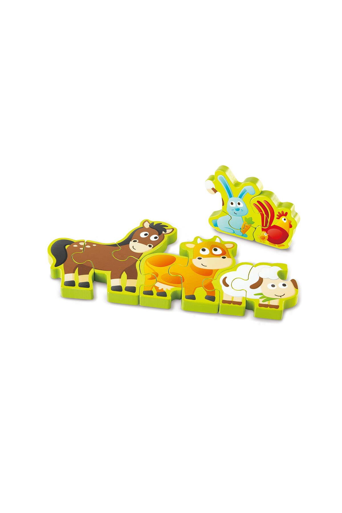 Hape-Wooden puzzle for children with numbers and farm animals 1