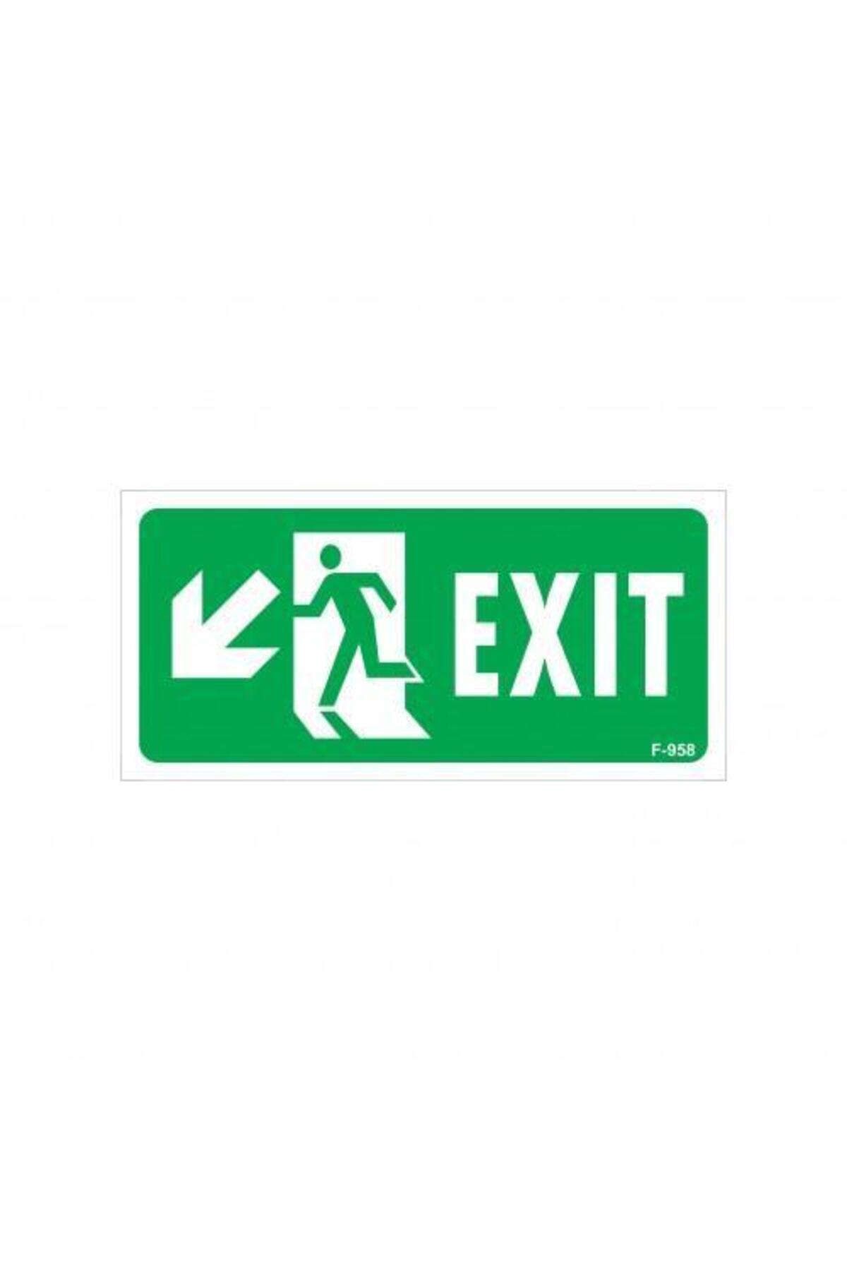 nerede bulurum-Exit Left down Warning Sign 17,5X25 Code:958 1