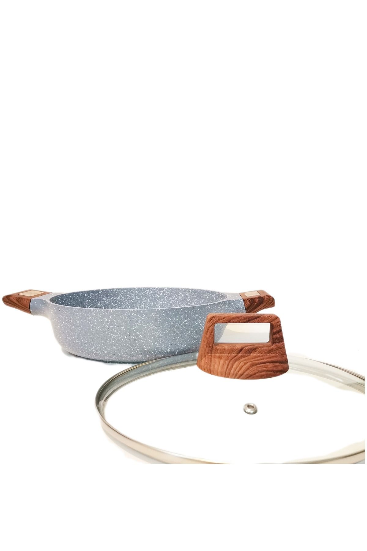 AL-Sahah-Granite Coated Cookware Set 9PCS , with Non-Stick Surfaces, GRAY 2