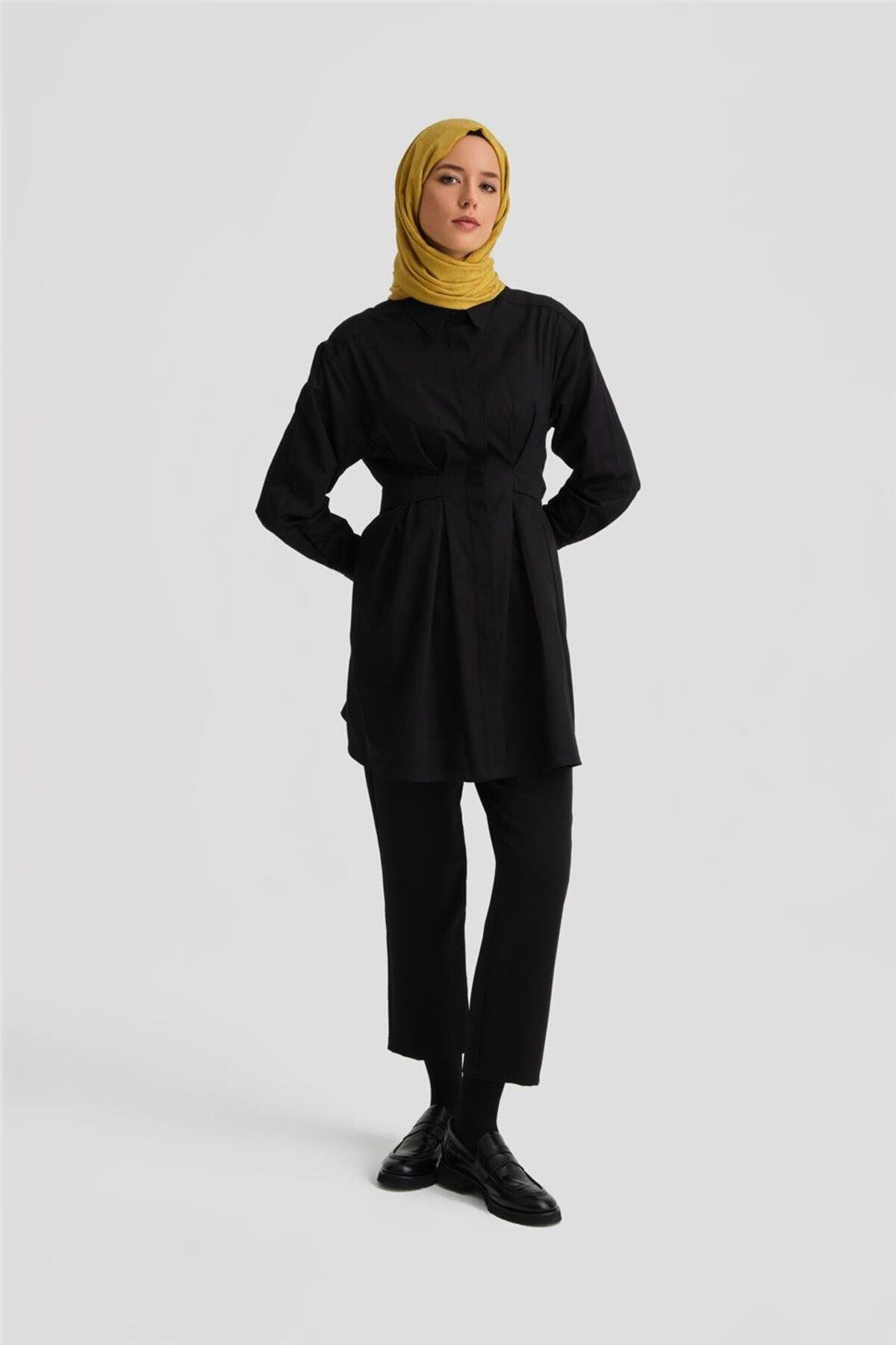 تونیک پارچه ای طبیعی پاپیونی 24k4300 مشکی Armine