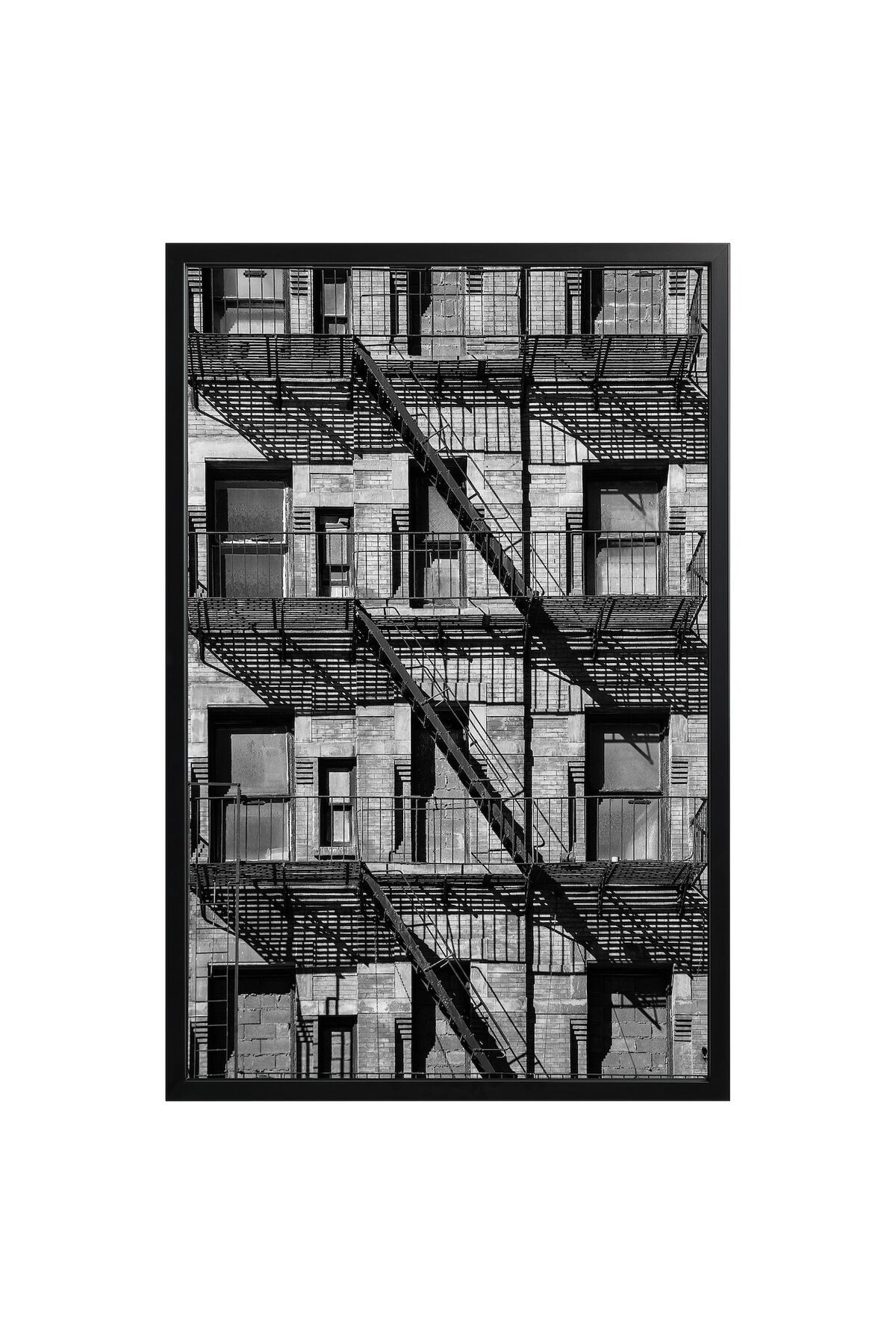 erorex-Picture with frame, balconies/black, 78x118 cm 1