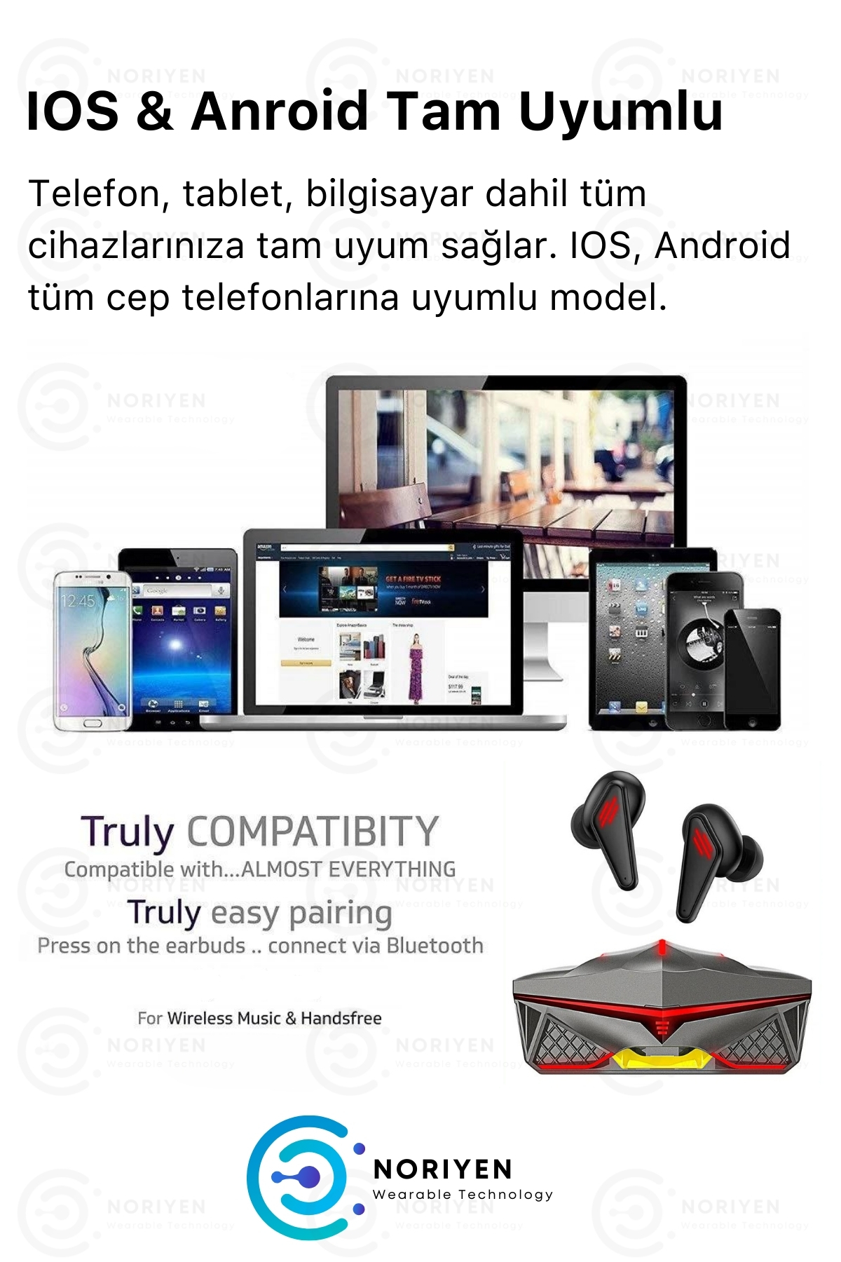K98 Pro Oyuncu HD Ses Mikrofonlu Işıklı Metal Kasa iOS Android Uyumlu Bluetooth Kablosuz Kulaklık