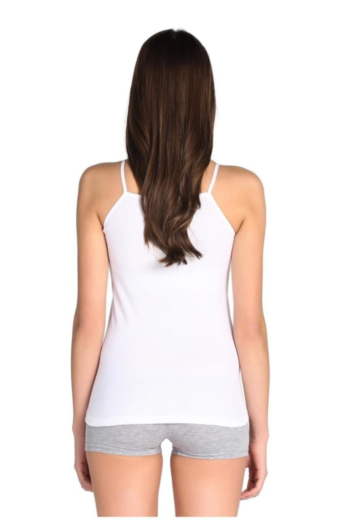 KEYAL-Tutku 3 Pieces Women's White Cotton Ribbed Stringed Undershirt // 3 Pieces 8