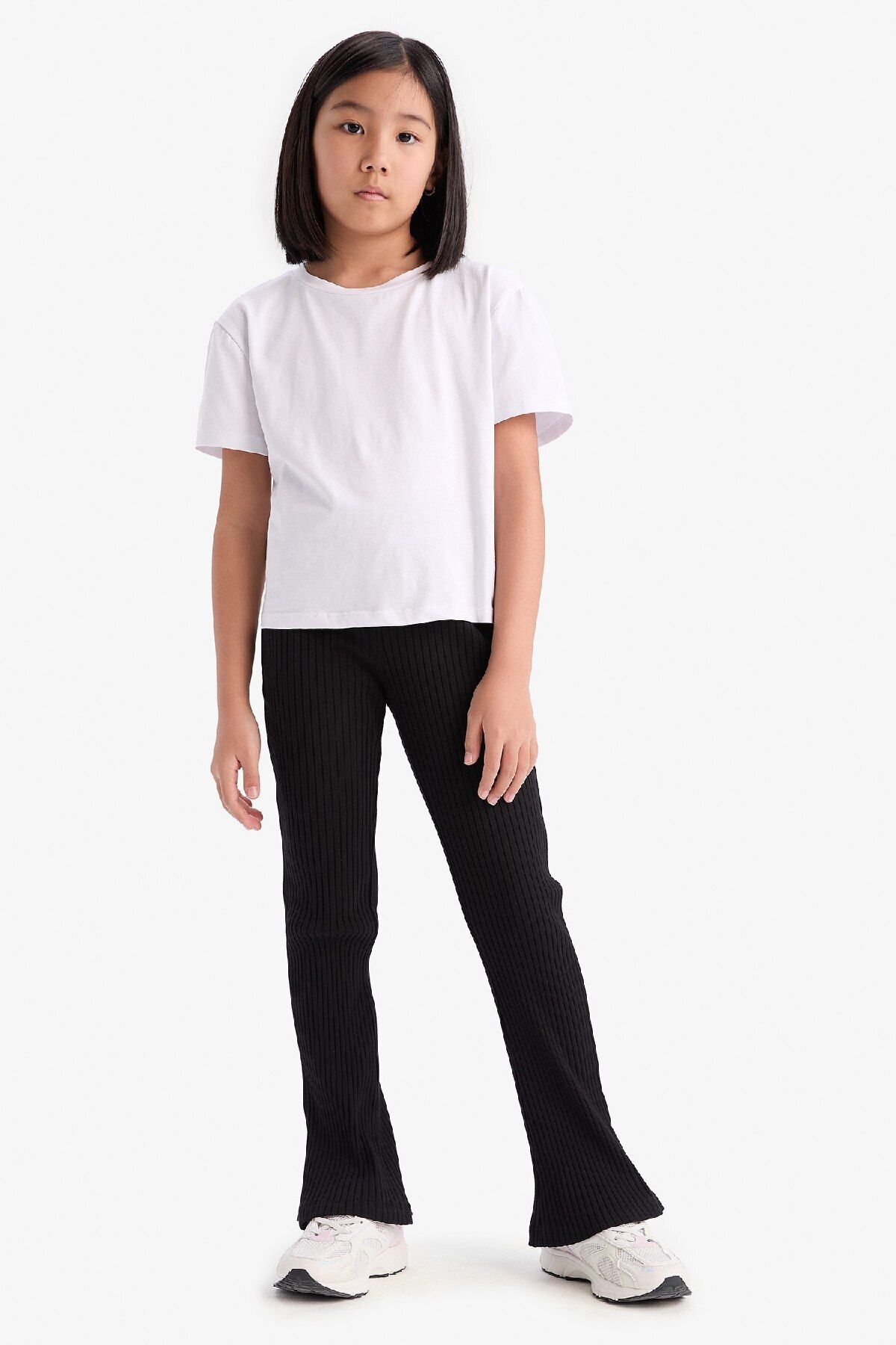 DeFacto-Girls' Ribbed Camisole Spanish Leg Leggings D9650A825Sm 2