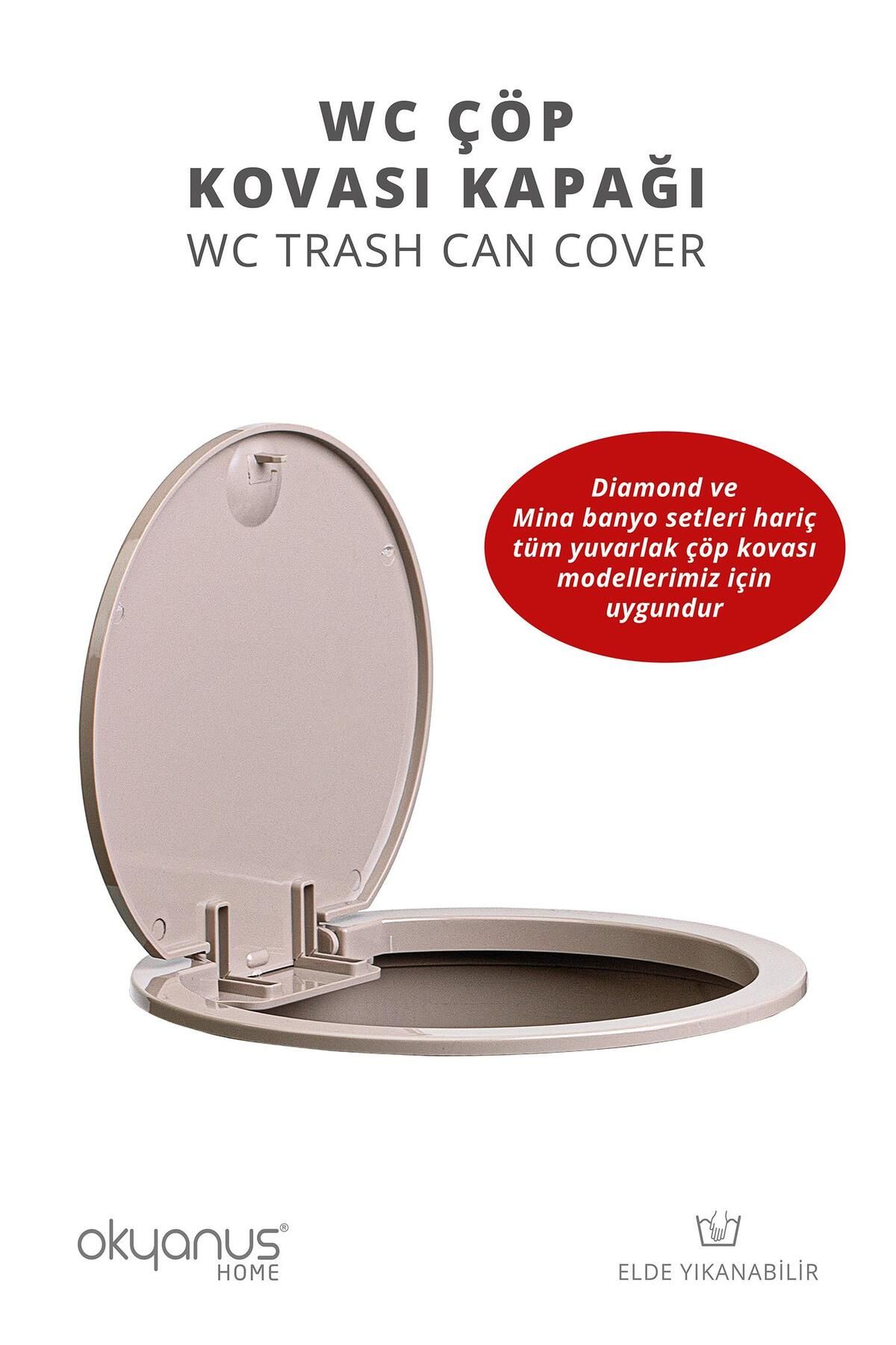 Okyanus Home-Mink Round Replacement Trash Can Lid 2