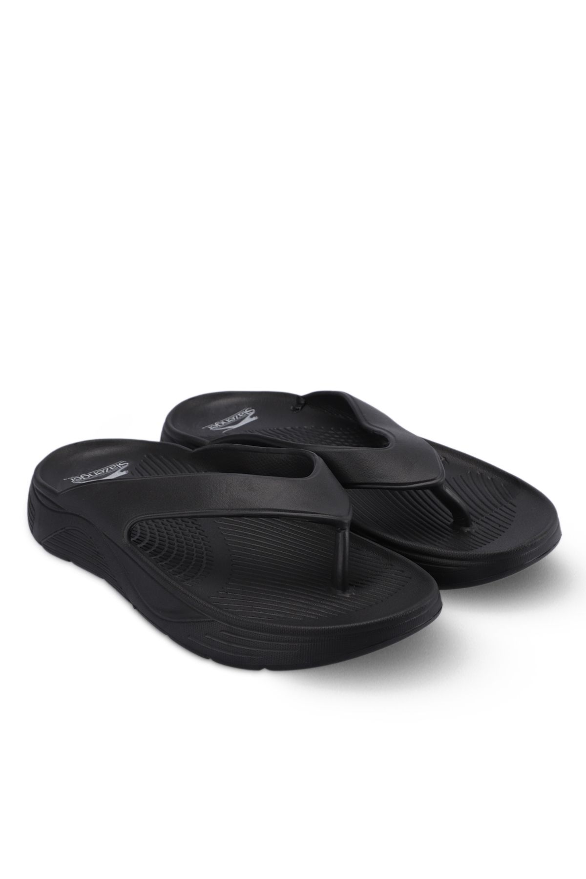 دمپایی سیاه مردانه مردانهه پوست اورجینال Slazenger