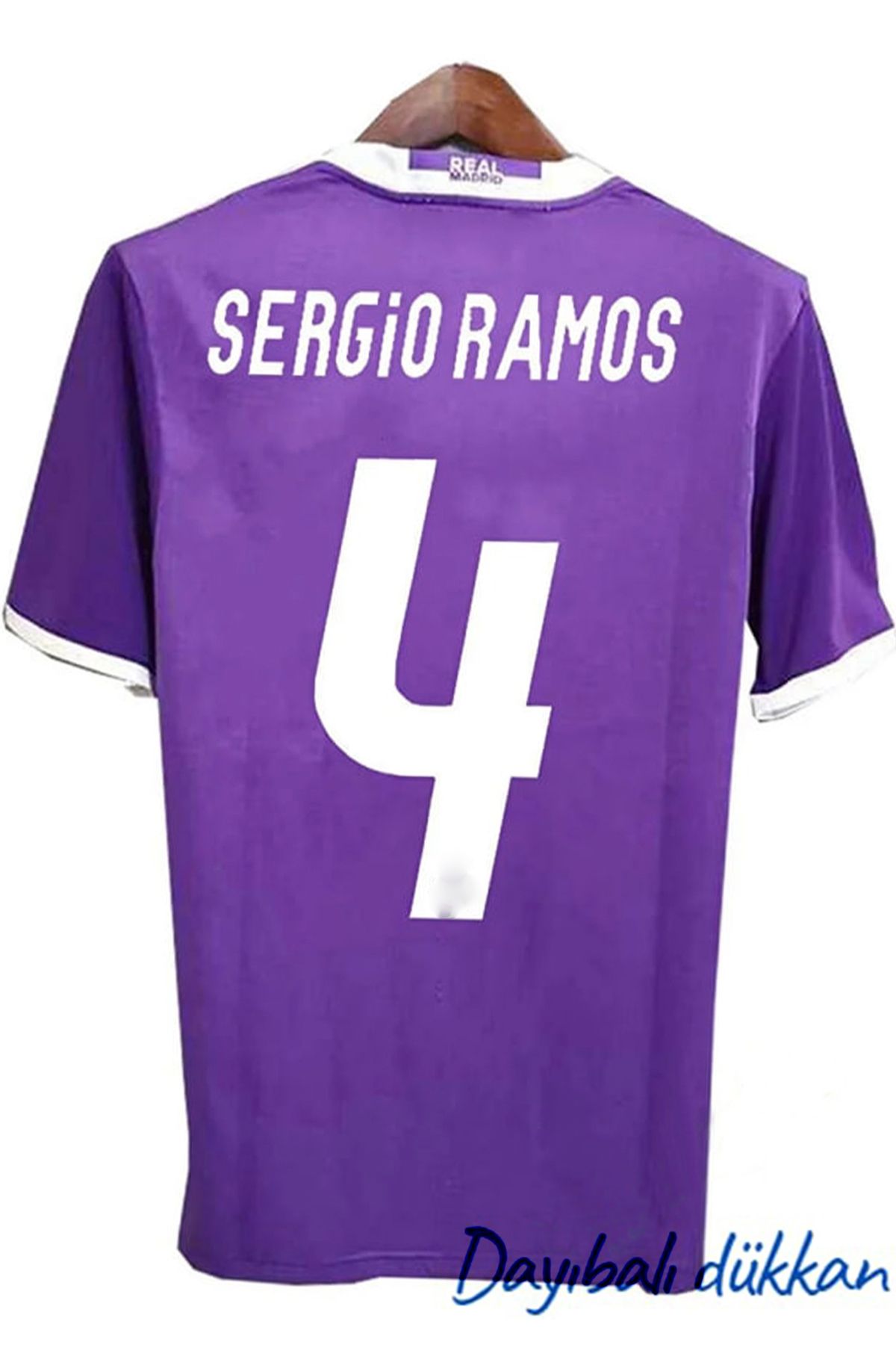 DAYIBALI DÜKKAN-Dayıbalı Re.Al Mad.Rid Sergio Ramos 2017 Cardiff Short Sleeve Purple Final Jersey 3