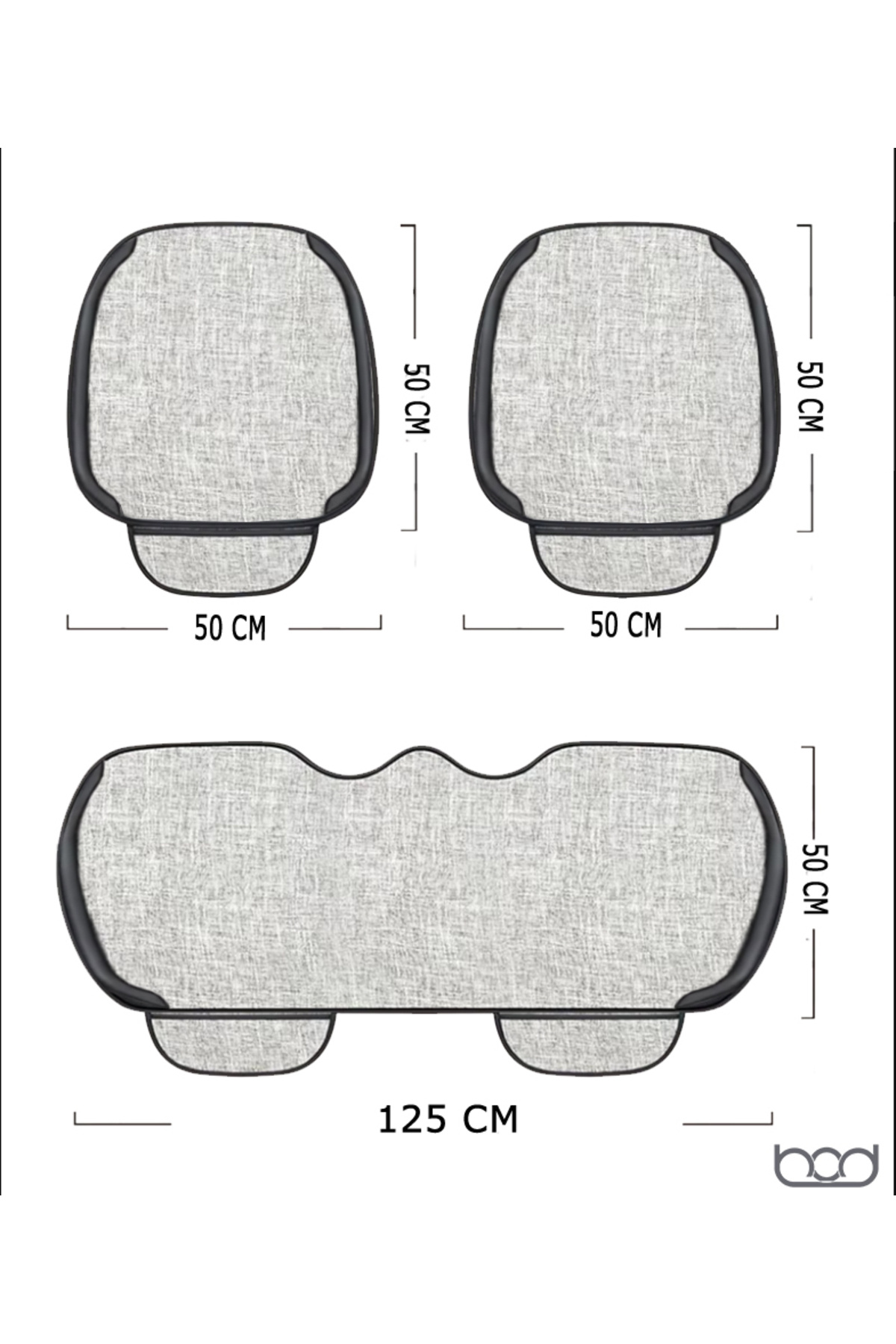 Bod Oto Koltuk Koruyucu Keten Minder Cepli 3 Lü Set Bej fotoğrafı 5 (önizleme)