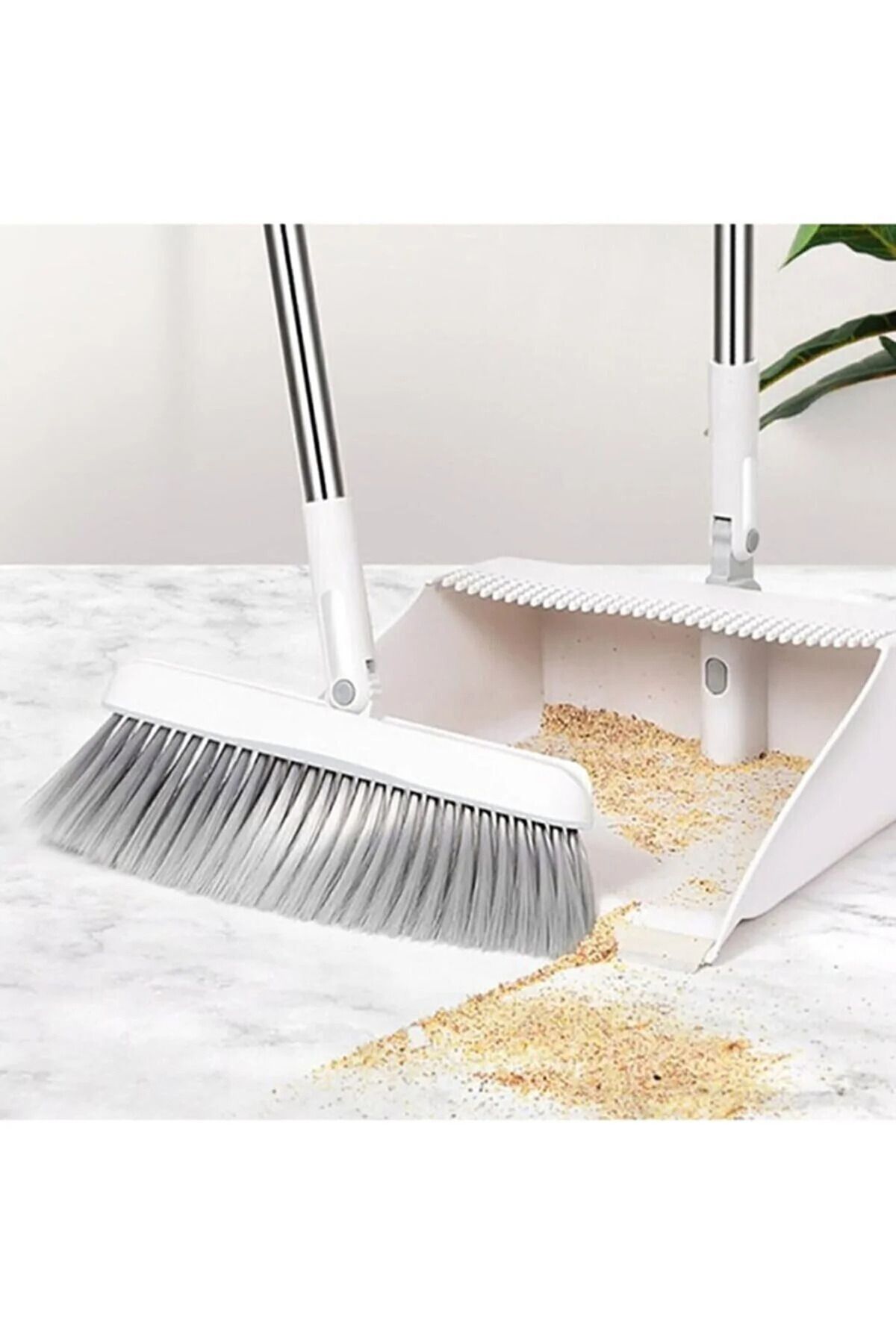 Hansel-Broom And Dustpan Set With Dustpan Tines Self-Cleaning Ideal For Home Workplace 4