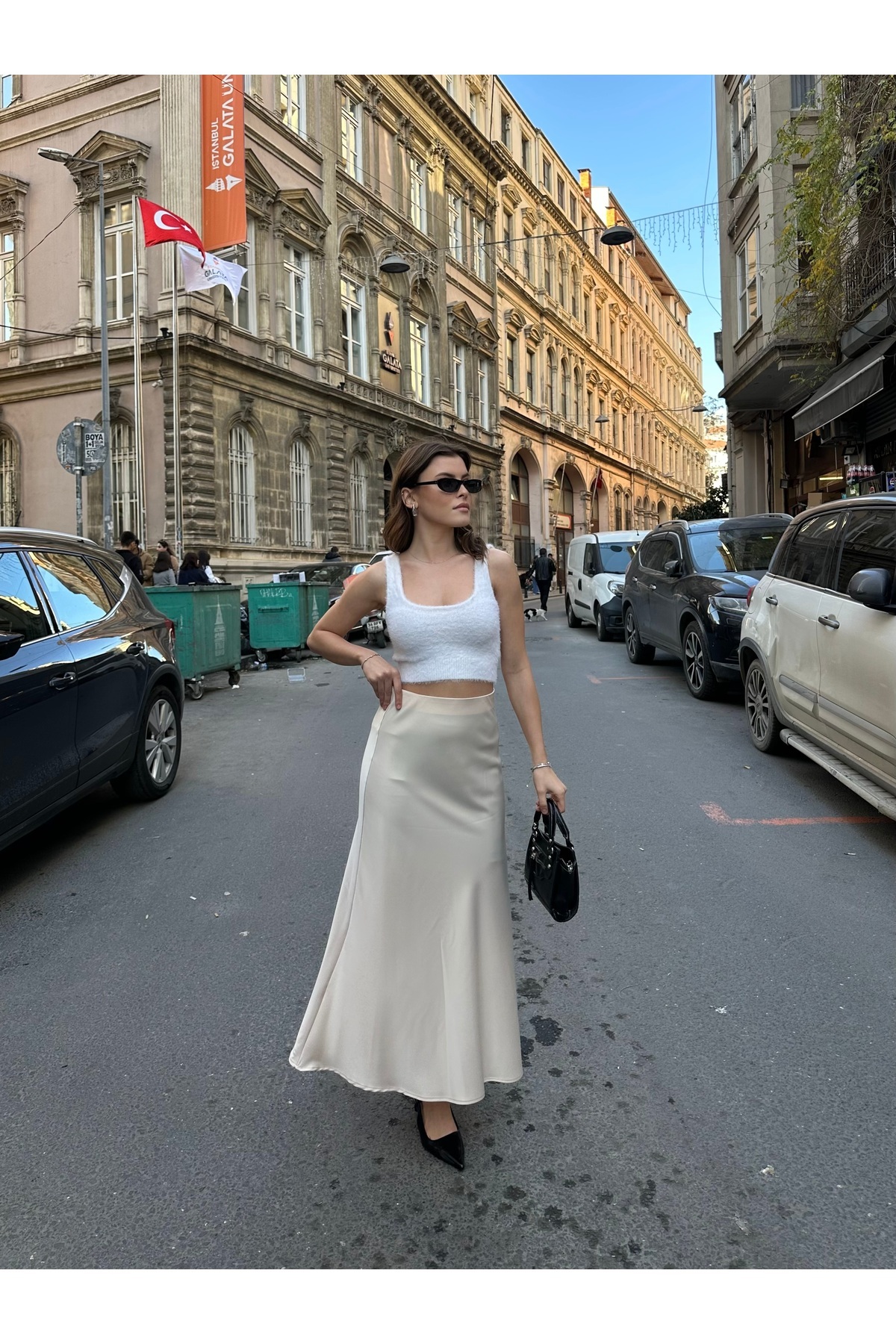 VOLT CLOTHİNG-Crep-Satin-Rock für Frauen 7