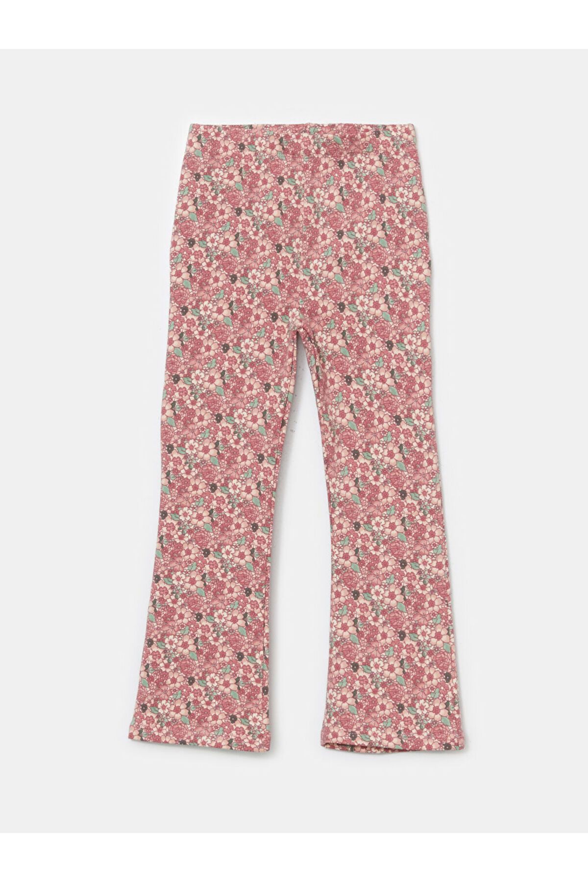 LC Waikiki-Lcw Kids Pink Floral Girls Spanish Leg Leggings 1