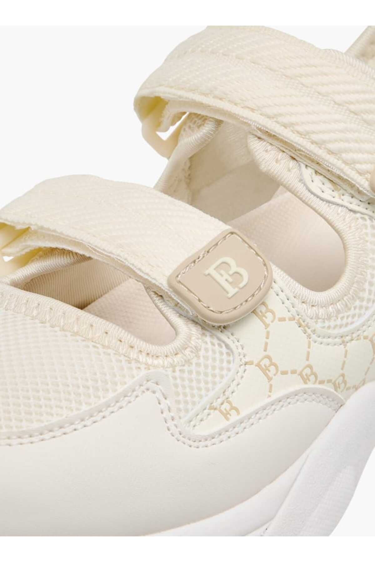 Flora Bella by Shoexpress-Flora Bella Monogram Print Sneakers with Hook and Loop Closure 4