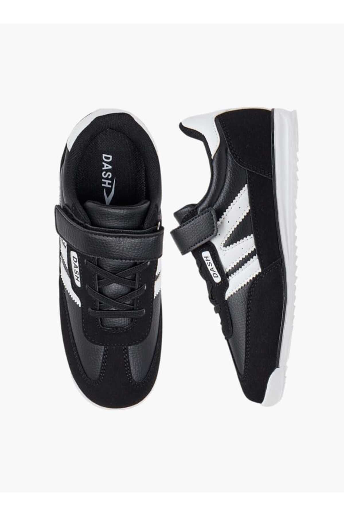 Dash-Panelled Sneakers with Hook and Loop Closure 1
