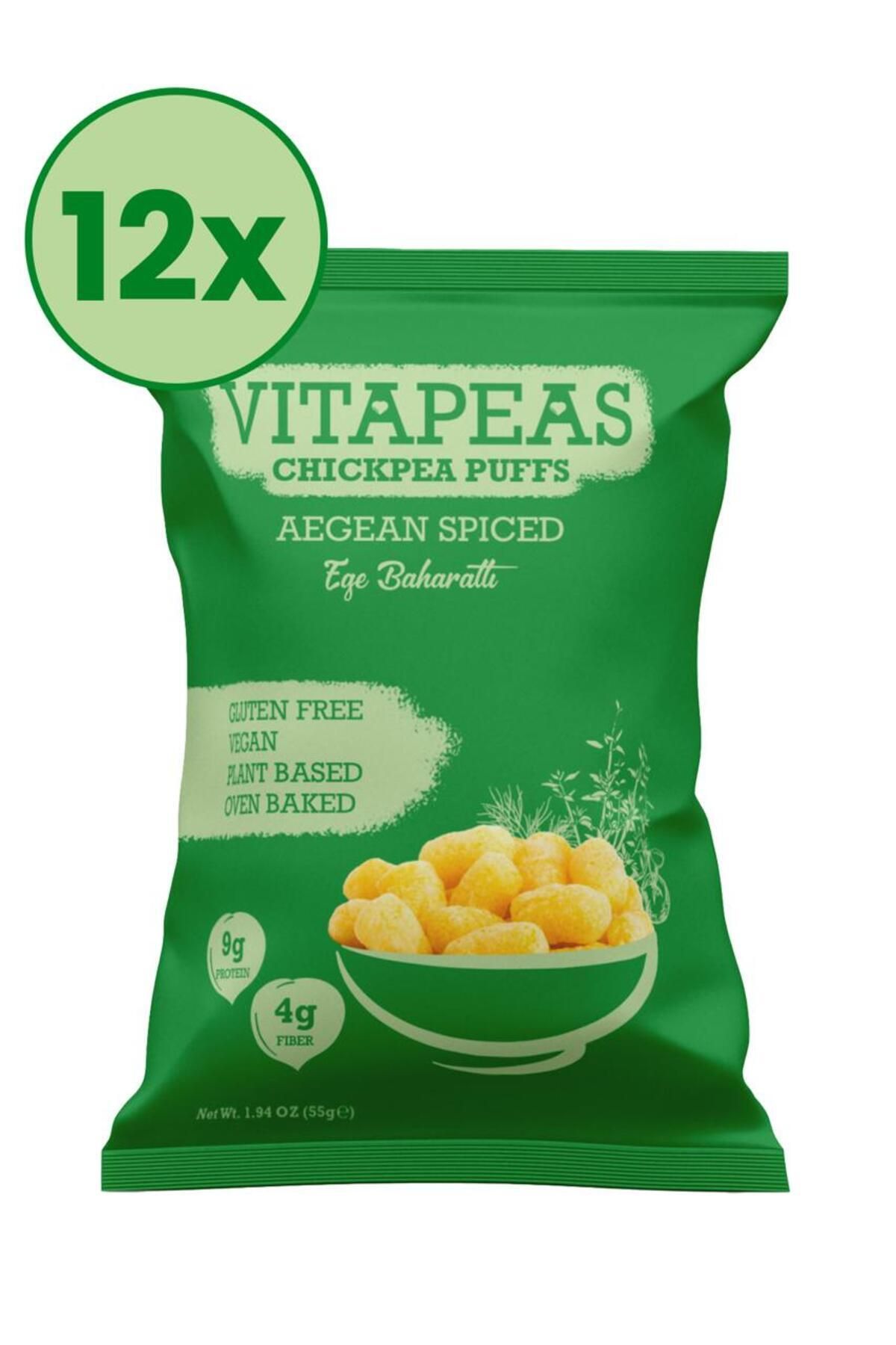 Vitapeas Snacks Vitapeas Ege Baharatlı Nohut Cipsi 55 g x 12