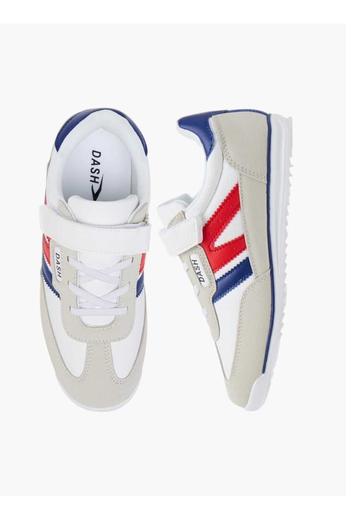 Dash-Panelled Sneakers with Hook and Loop Closure 1