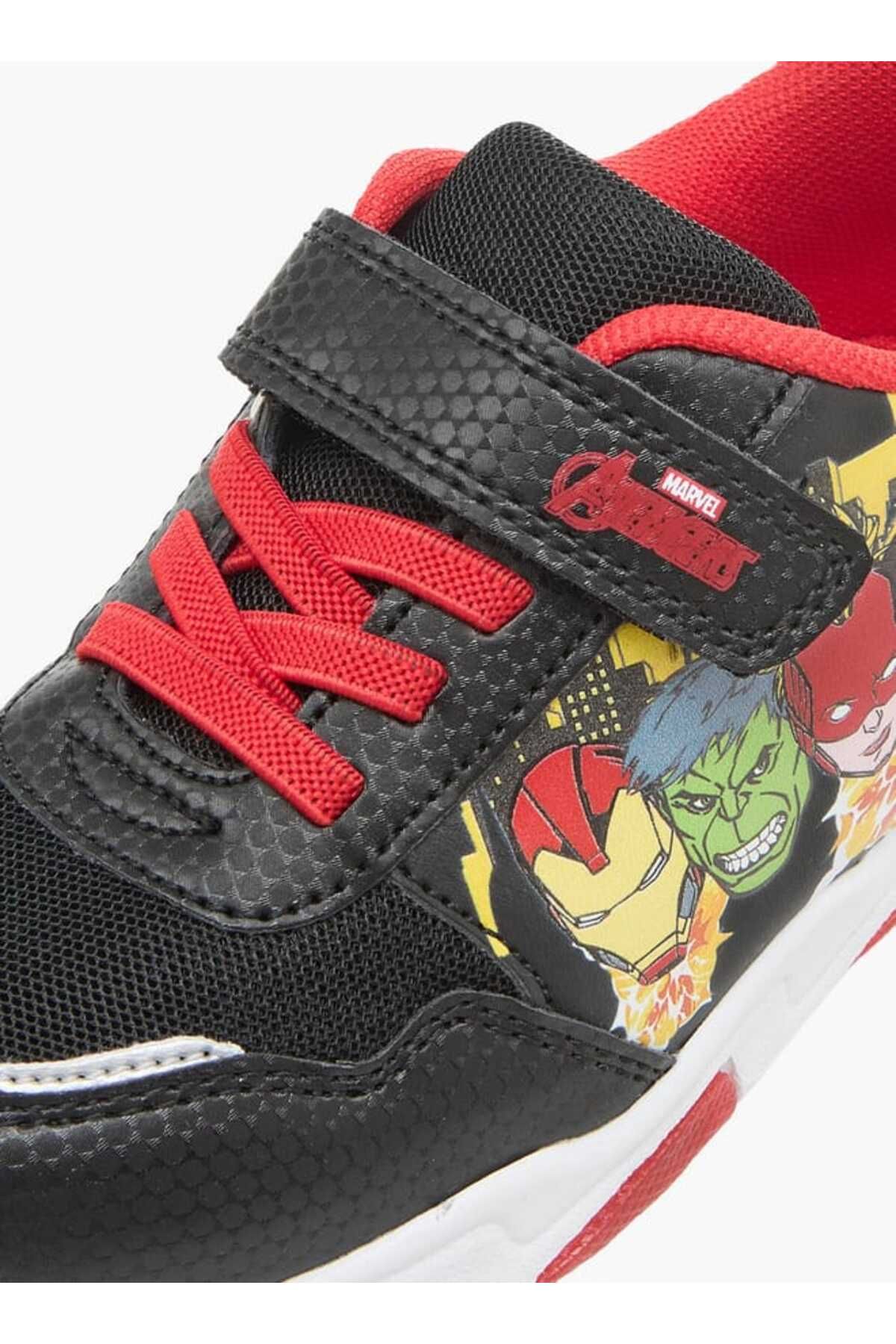 Marvel-Avengers Print Light-Up Sneakers with Hook and Loop Closure 4