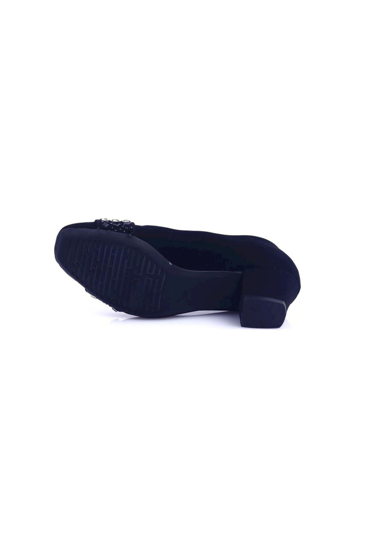 DGN-Pantofi cu vârf rotund din piatră - catifea neagră 213332328 4