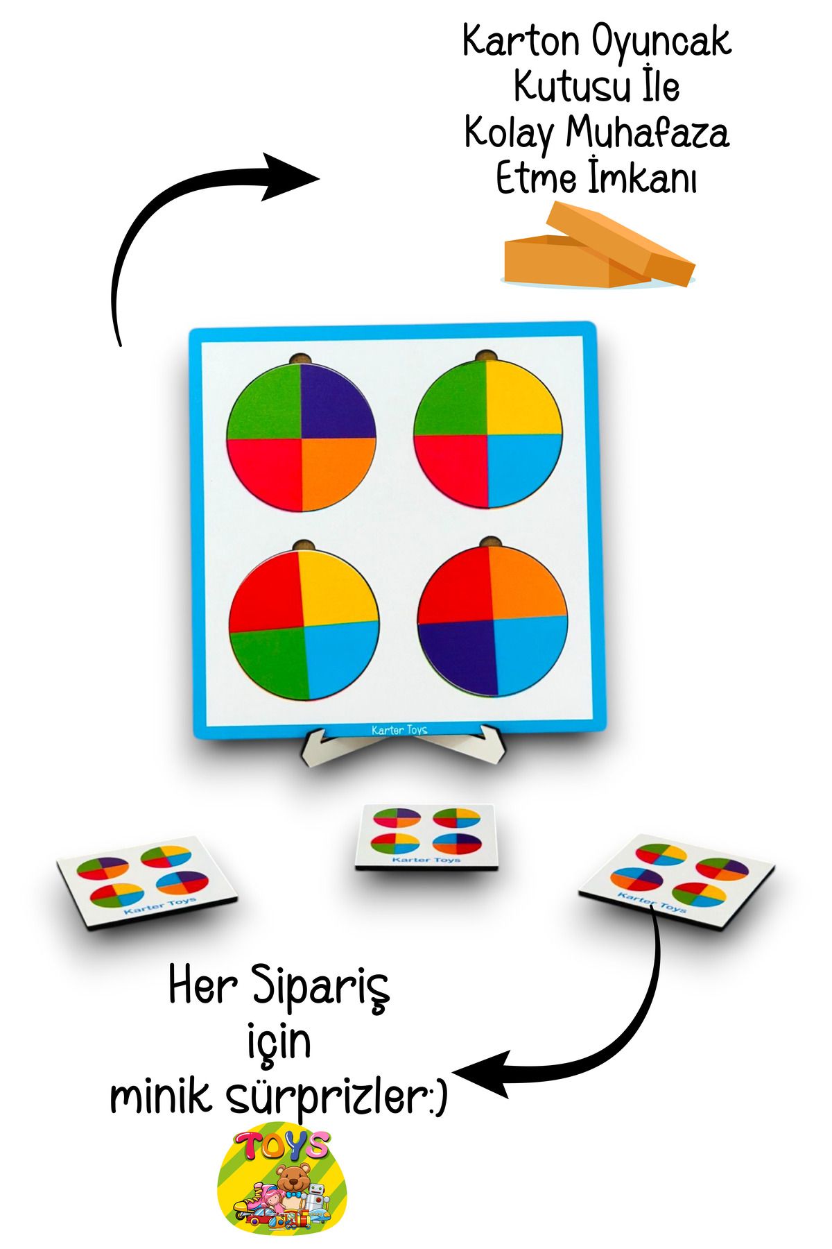 Bellacasa-Wooden Colored Montessori Educational Puzzle - Coding and Puzzle Toy 6