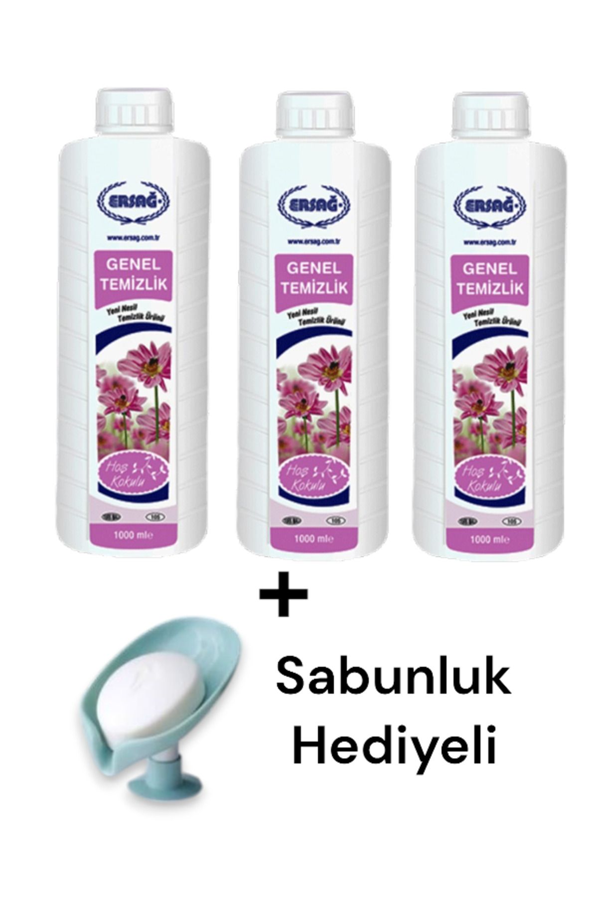 Ersağ Genel Temizlik (3 ADET) 1000 ML + ( Sabunluk Hediye'li ) 105-56