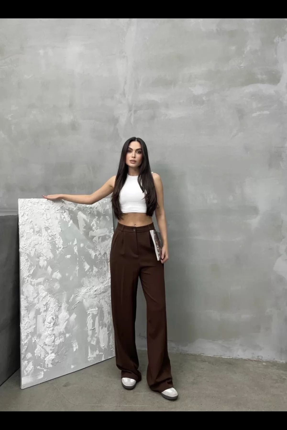 BNK Shop-Full Mold Waist Seated High Waist Wide Leg Palazzon Trousers 2