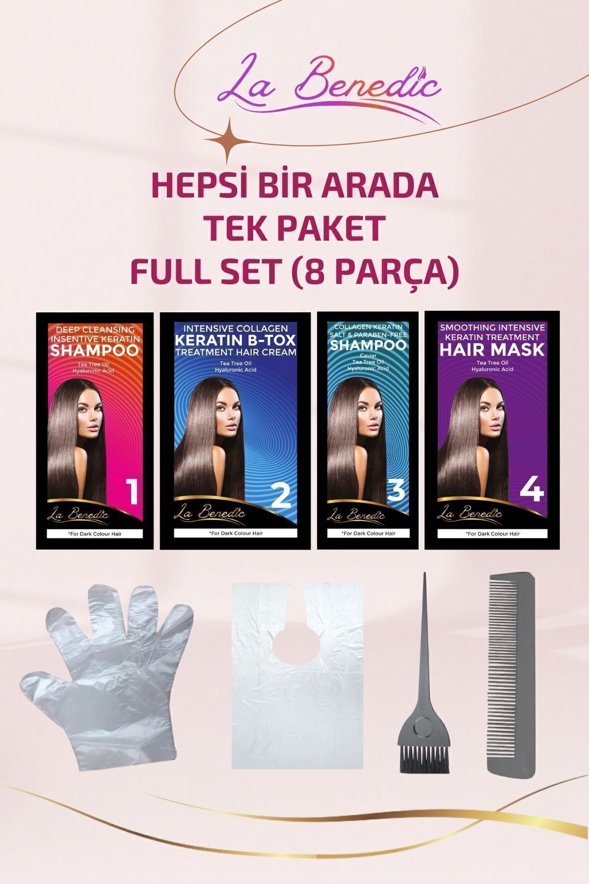 Ekonomik 3'lü Keratin Botox Onarıcı Ve Düzleştirici Full Set (KOYU RENKLİ SAÇLAR IÇİN) — ST00010-2 — تصویر 8 از 9