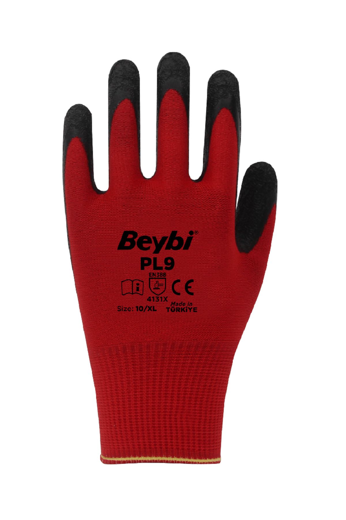 Beybi-| 12 Paar Arbeitshandschuhe – Polyester, Latex-beschichtet, Rutschfest 2