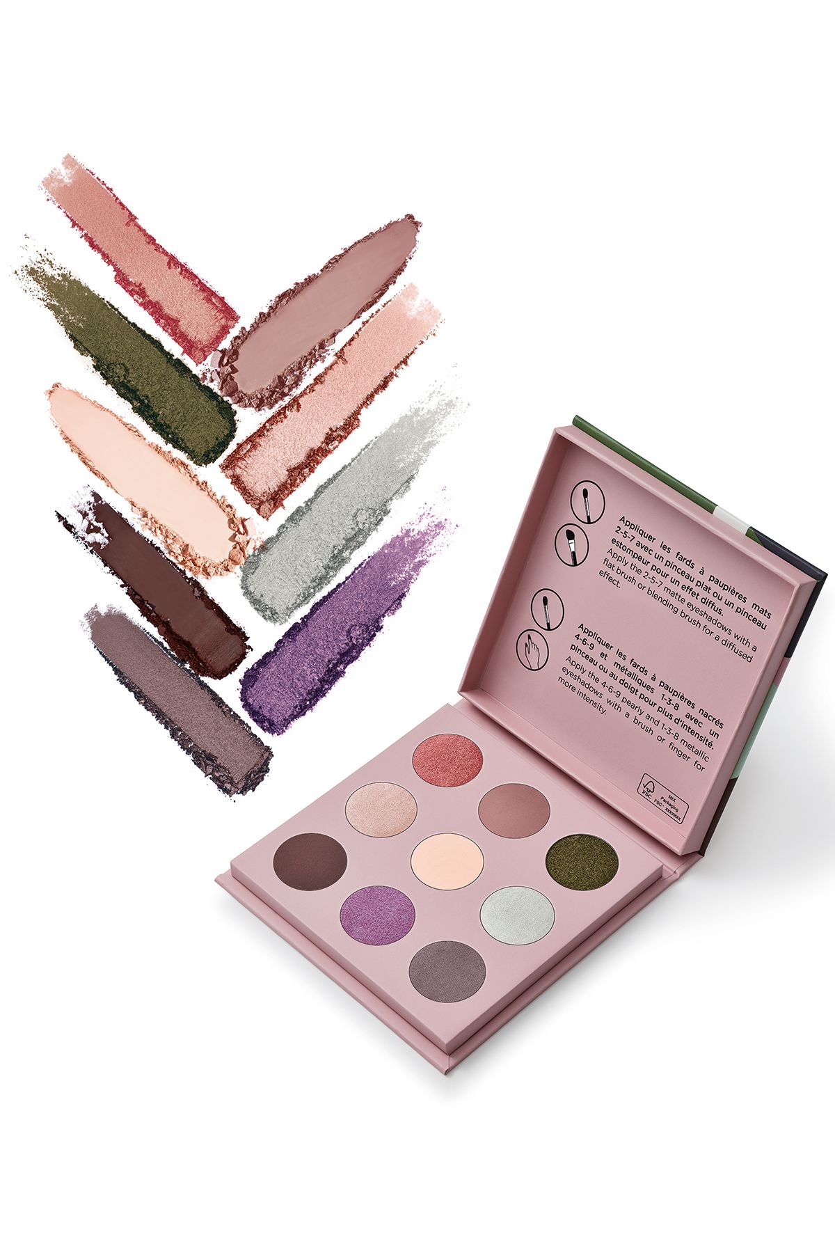 Yves Rocher-Highly Pigmented Matte Finish 9-Piece Eyeshadow Palette with Soft and Pearl Powder Texture - Lilac 2
