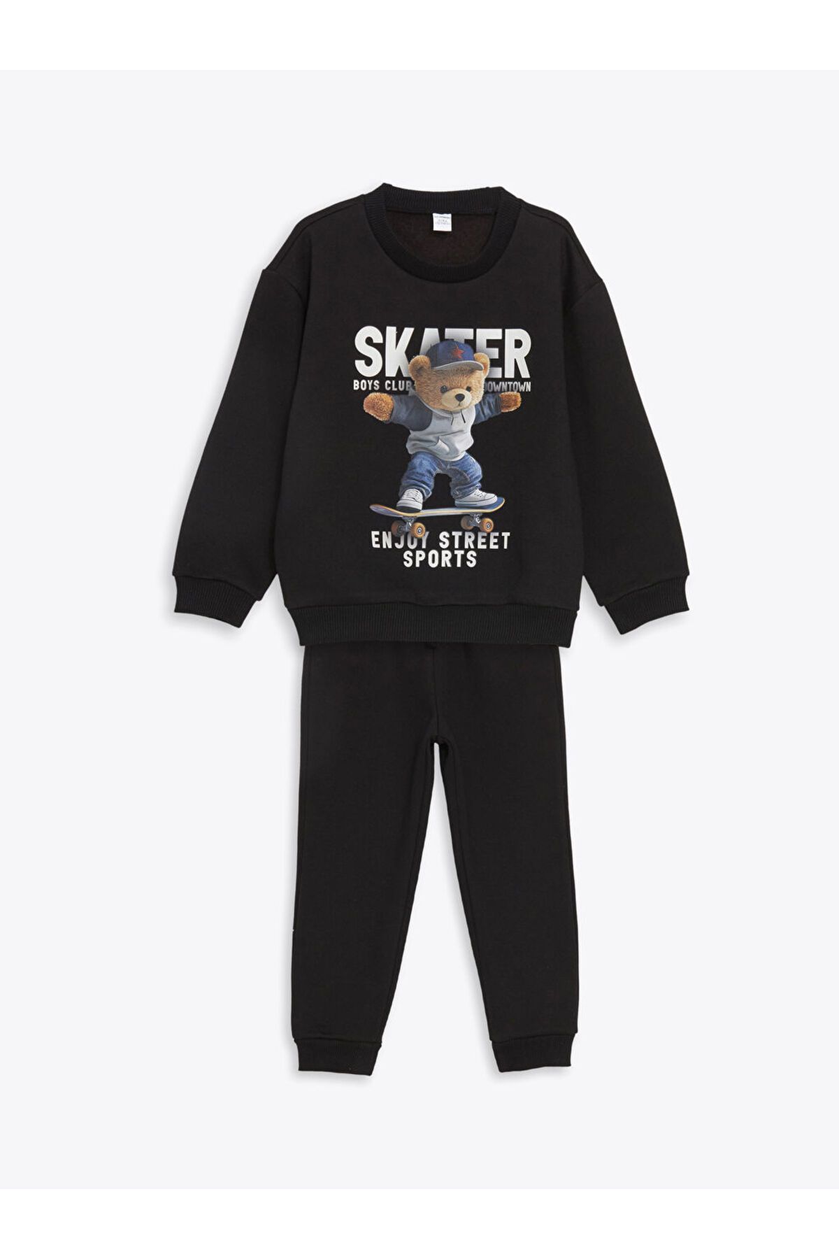 LC Waikiki-Lcw Printed Boys Sweatshirt and Sweatpants Bottom 2'Li 1
