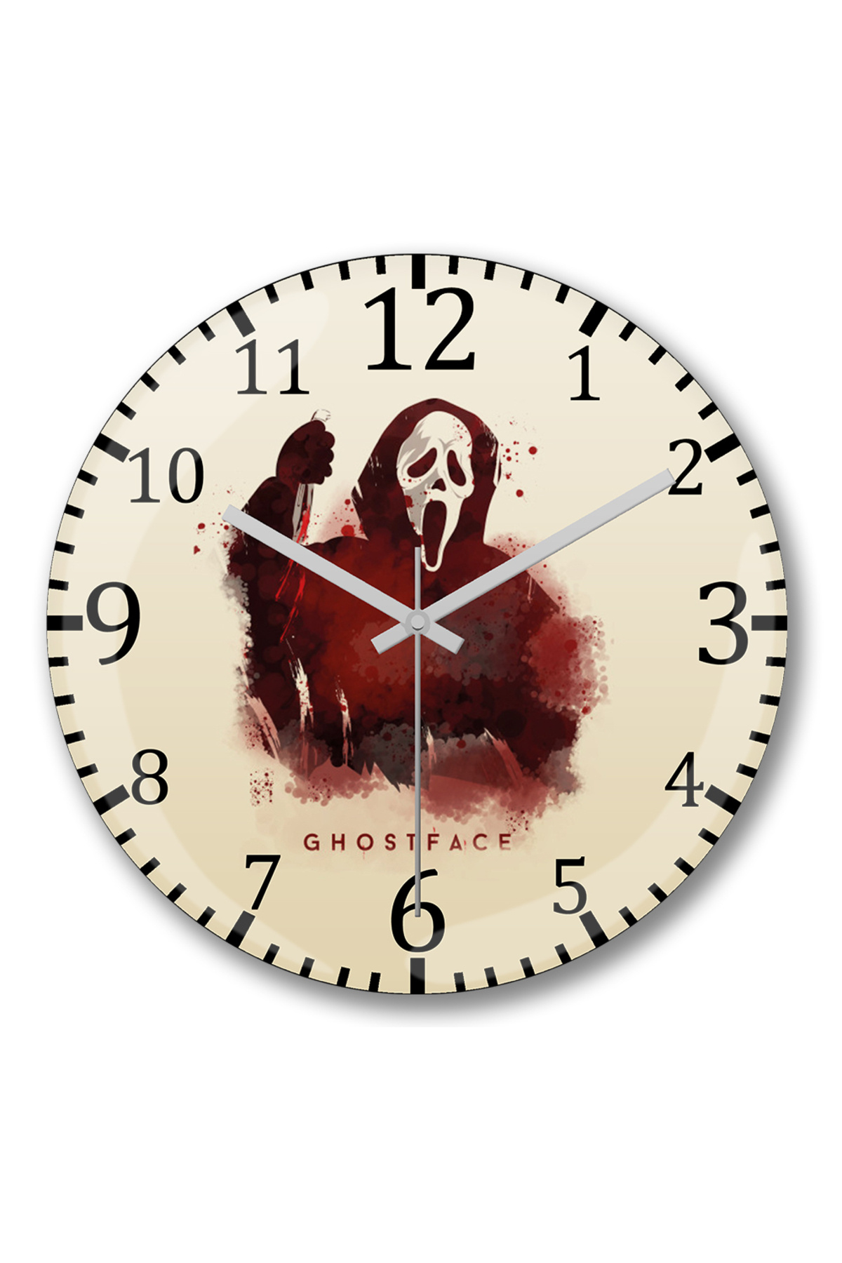 Scream Clock Image BASKI DÜNYASI Scream Ghost Face Wall Clock Curved Real Glass- Trendyol