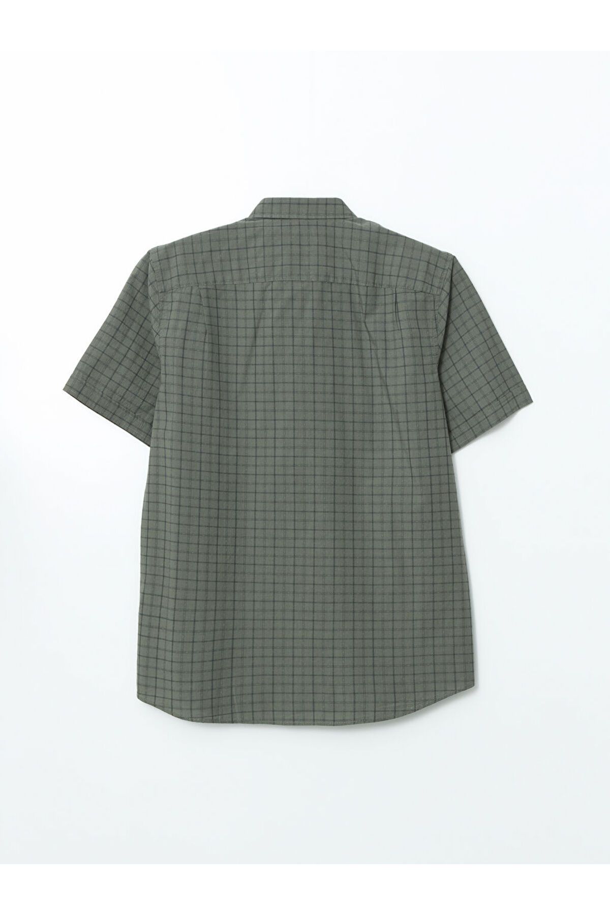 LC Waikiki-Sparkling Selections from Shining Store |   Green Regular Fit Short Sleeve Plaid Men's Shirt 2