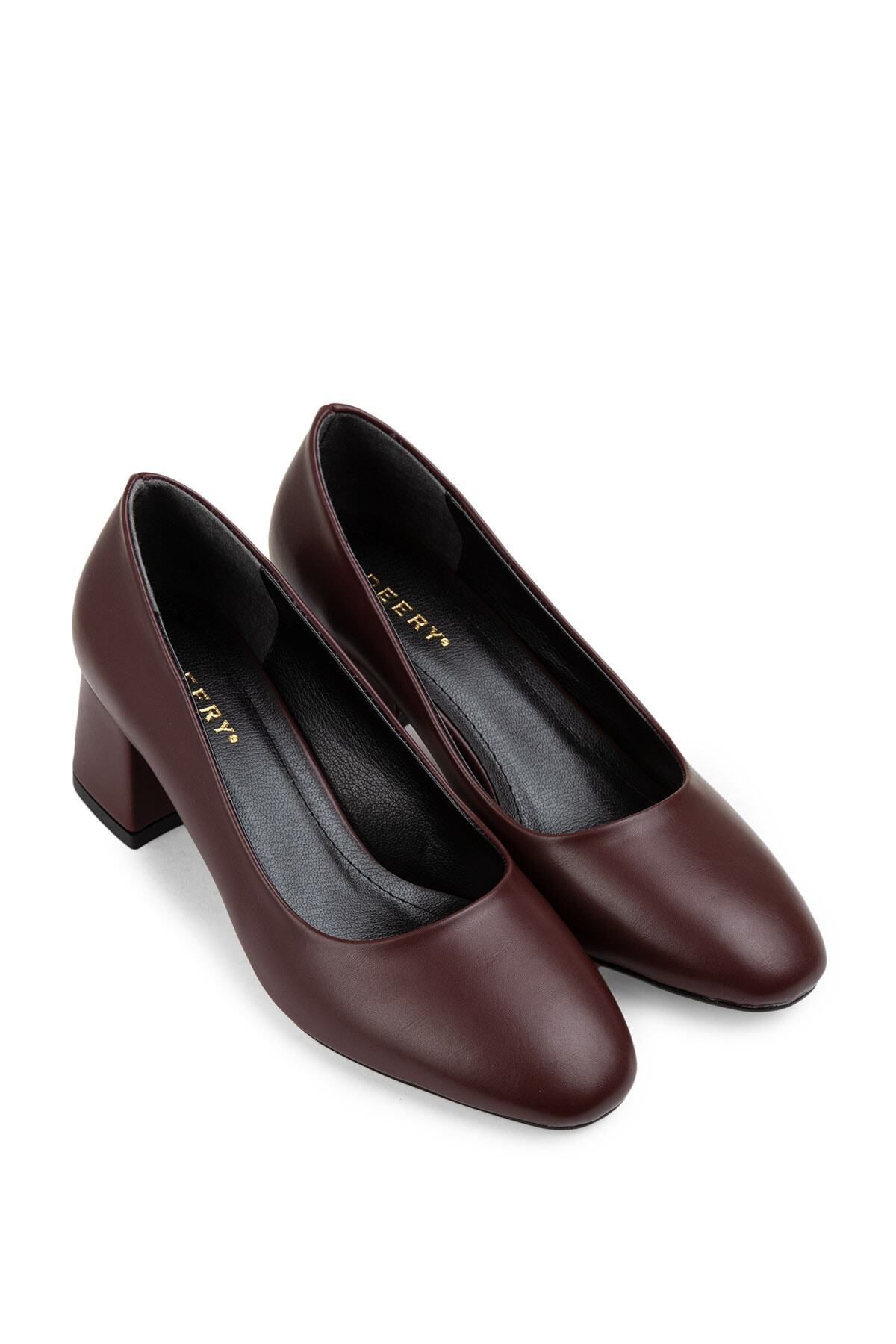 Deery-Pantofi de damă cu toc de zi cu zi burgundy 2