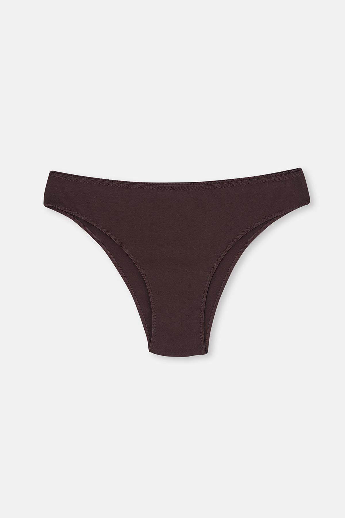 Dagi-Burgunder-Dunkelbraun Damen 3-teiliges gemustertes Brazillian Höschen 5