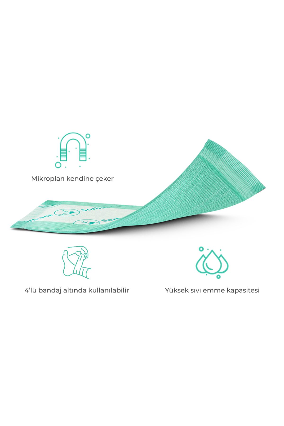 sorbact-Absorption Dressing 10X20Cm, High Liquid Absorption, Anti-Infection, Wound Cover 2