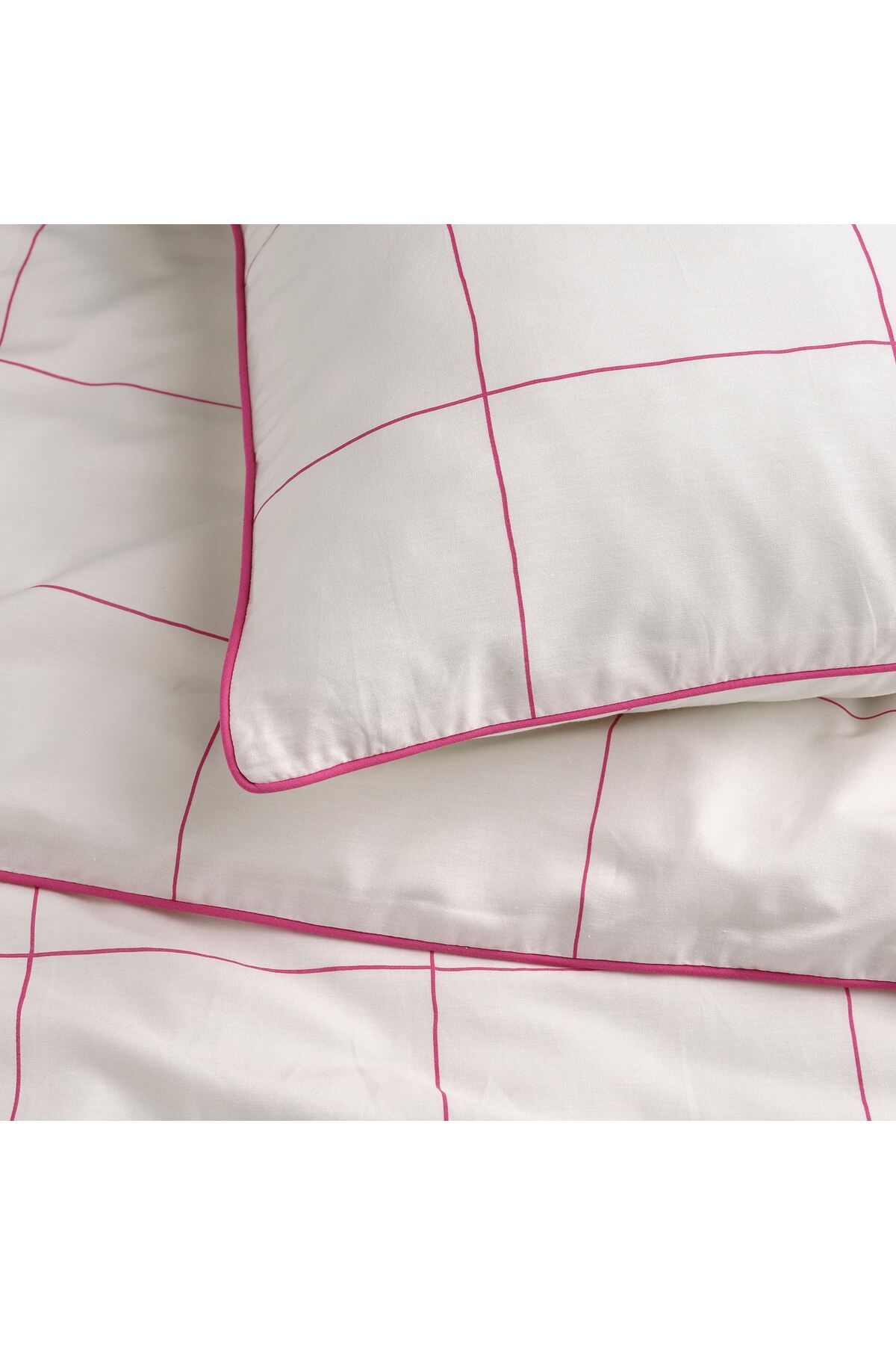 IKEA-White-Pink Single Duvet Cover Set 150X200/50X60 cm 2