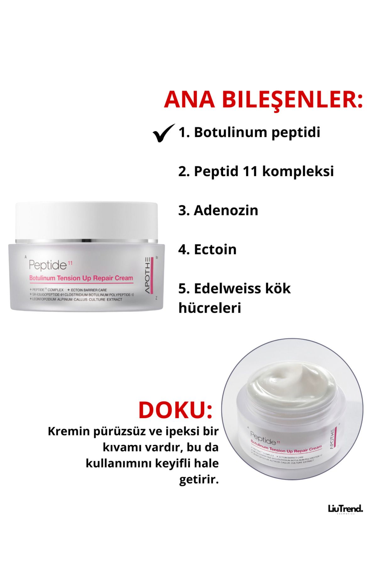 APOTHE-Peptide 11 Botulinum Tension up Repair Cream 50 ml Liposomal Firming Cream with Botulin 2