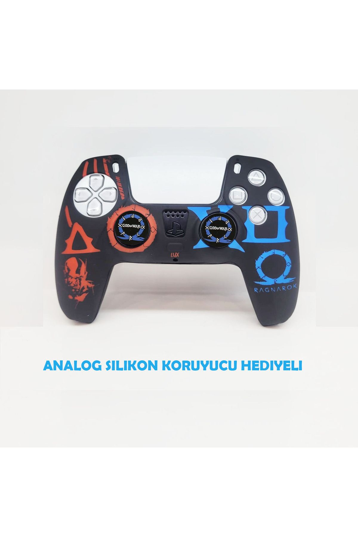 Dobe PS5 Dualsense God Of War Ragnarok  Koruyucu Silikon Kılıf + Analog silikon Koruyucu