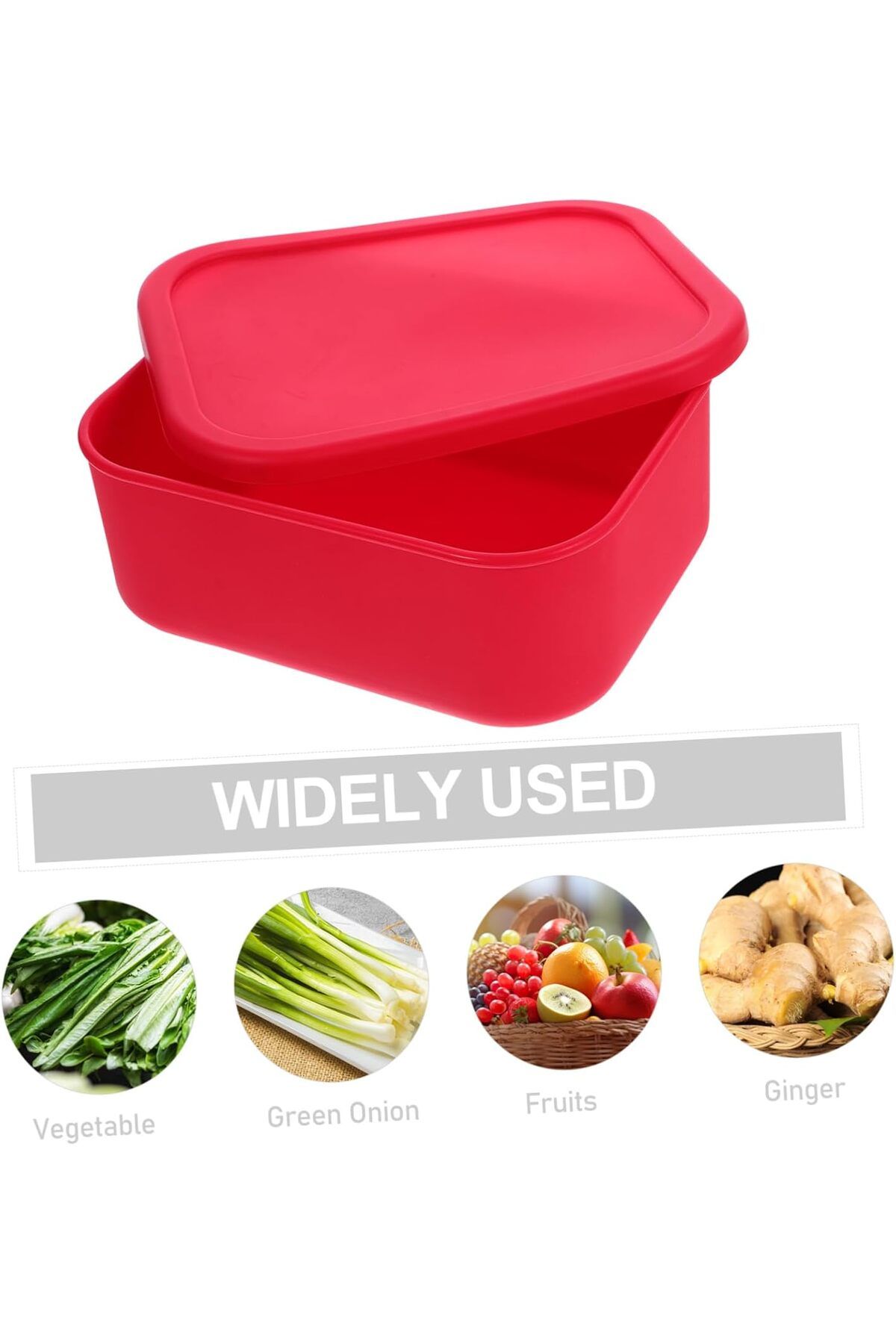 COOYA-2100 ML Silicone Lunch Box,Leak Proof Durable,Dishwasher Safe for Office/Travel/School,Red 4