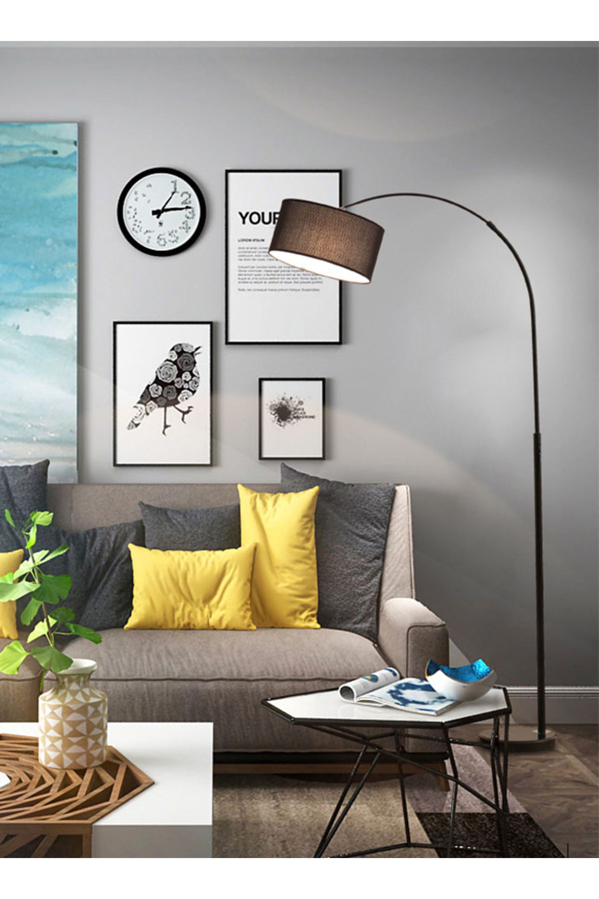 sharpdo-Nordic Simple Eye-protecting Vertical Floor Lamp with 9W Tricolor Lamp 2
