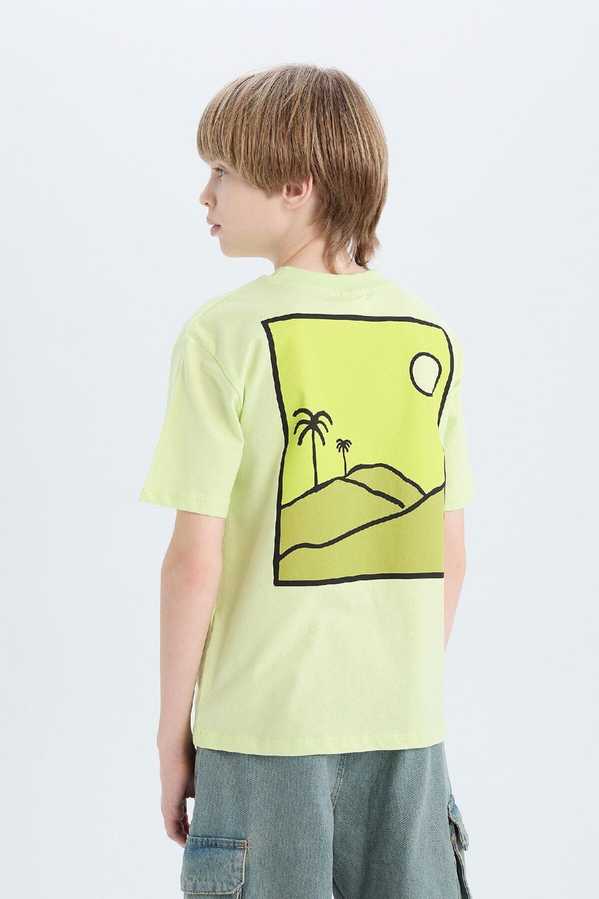 DeFacto-Boy's Crew Neck Back Printed Short Sleeve T-Shirt E0967A825Sm 1