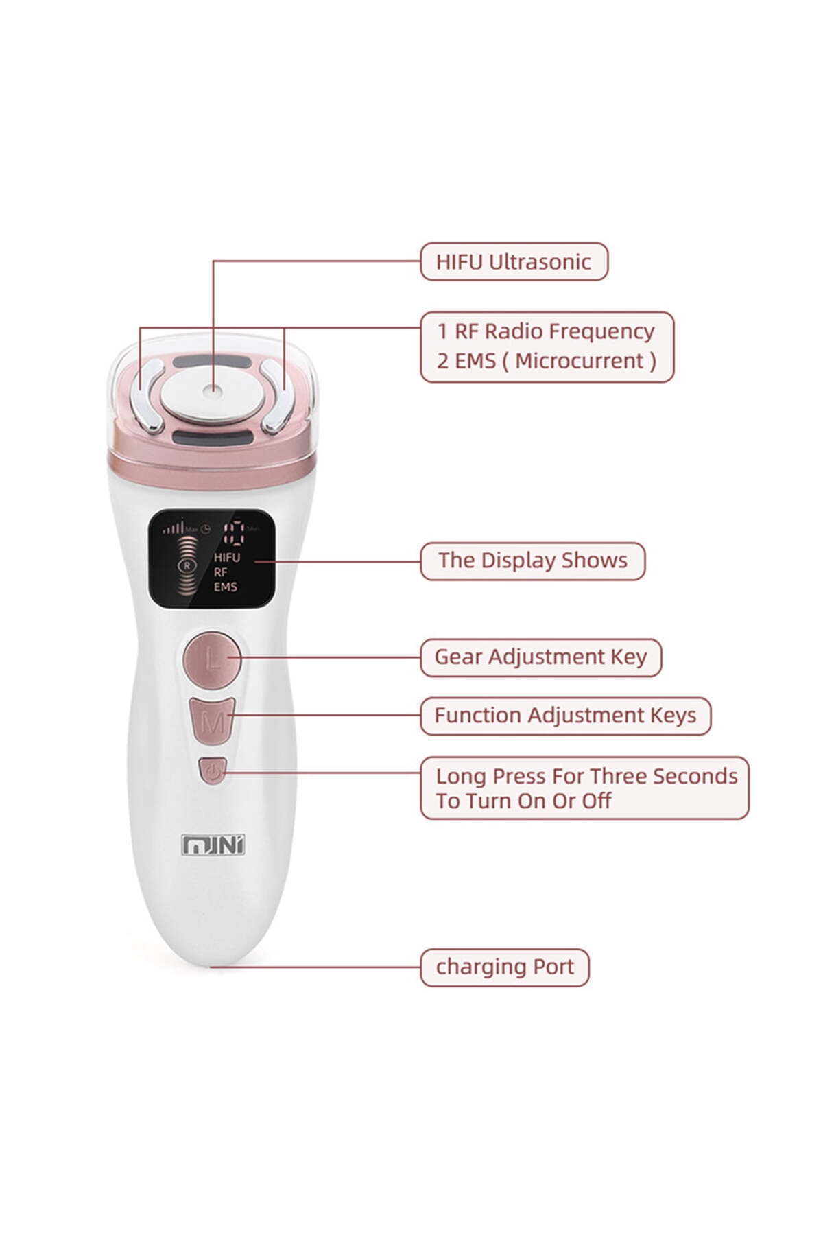 COOYA-Ultrasonic RF Beauty Device, EMS Facial Massage Technology, Used for Anti Wrinkle Skin, Lifting 5
